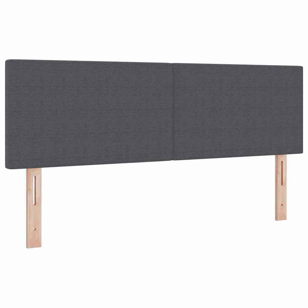 vidaXL Bett Kopfteil Dunkelgrau 160 cm Cordstoff (1-tlg)