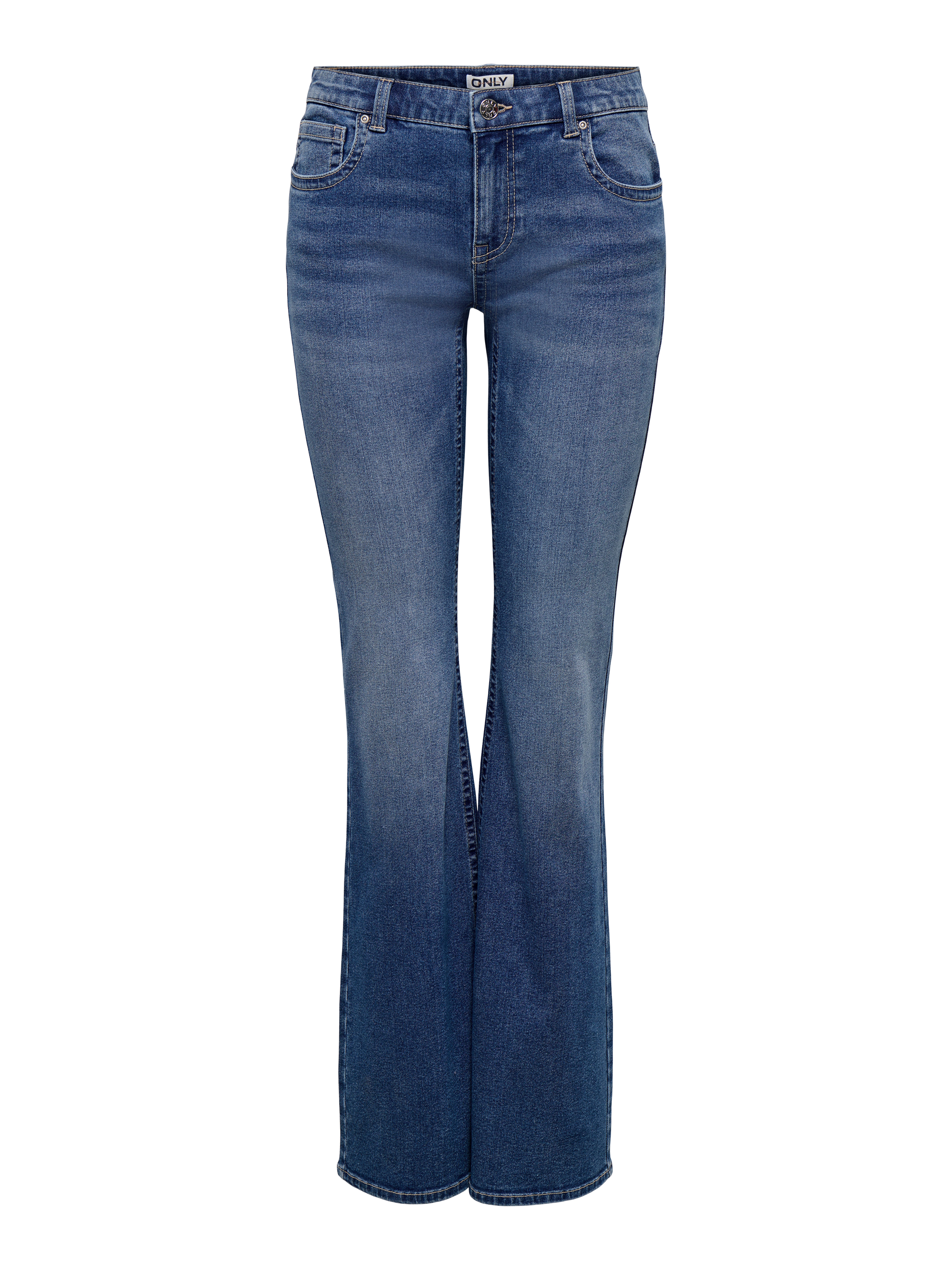 ONLY Bootcut-Jeans ONLPHOEBE LW B-POC FLARE DNM PIM454 NOOS Baumwollmischung, bootcut fit