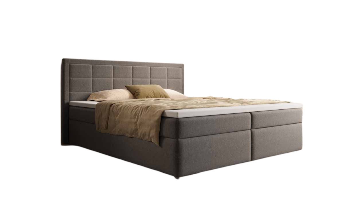 Luxusbetten24 Boxspringbett Athina Stoff, mit Stauraum