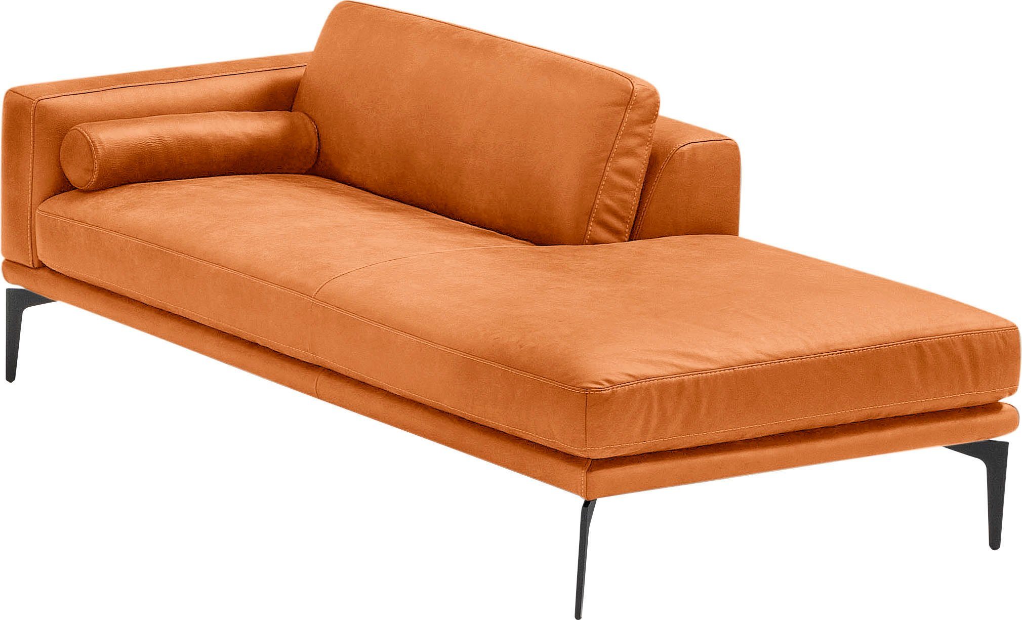 Egoitaliano Ottomane Masu, Design trifft super Sitzkomfort, mit toller Detailverarbeitung, Rückenkissen und Armteilrolle für mehr Komfort, mit Metallfüßen