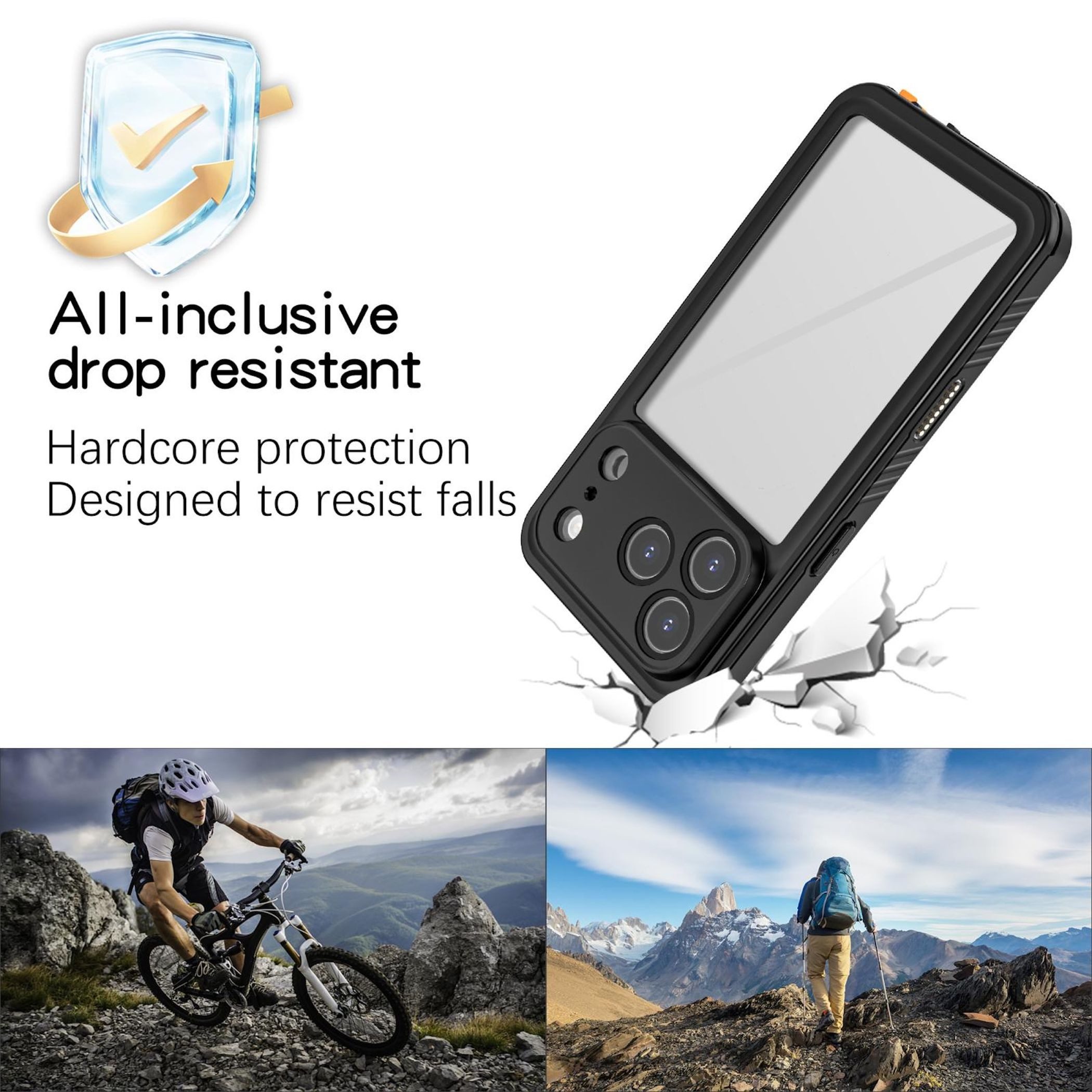 Wigento Handyhülle Wasserdicht MagSafe für Apple iPhone 17 Pro 360 Grad Full Cover, IP68 Wasserdichte und stoßfeste Schutzhülle, MagSafe-kompatibel – Bild 5 von 5