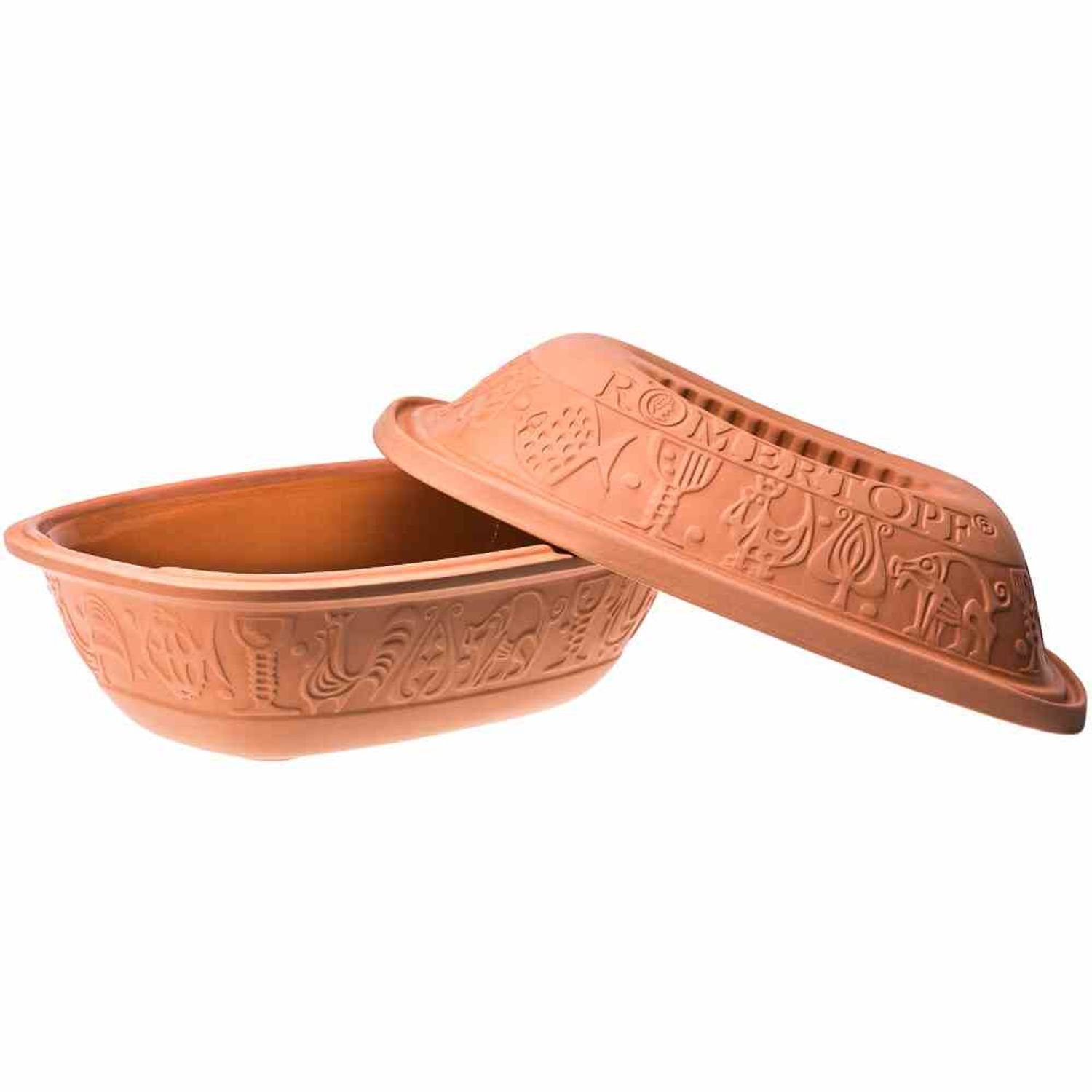 RÖMERTOPF Bräter Bräter "Klassiker" Römertopf Topf Kochtopf Ofenform Auflaufform Kochen, Ton