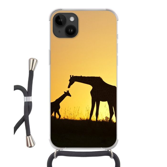 MuchoWow Handyhülle Giraffe - Scherenschnitt - Kalb Handyhülle Telefonhülle Apple iPhone 14 Plus
