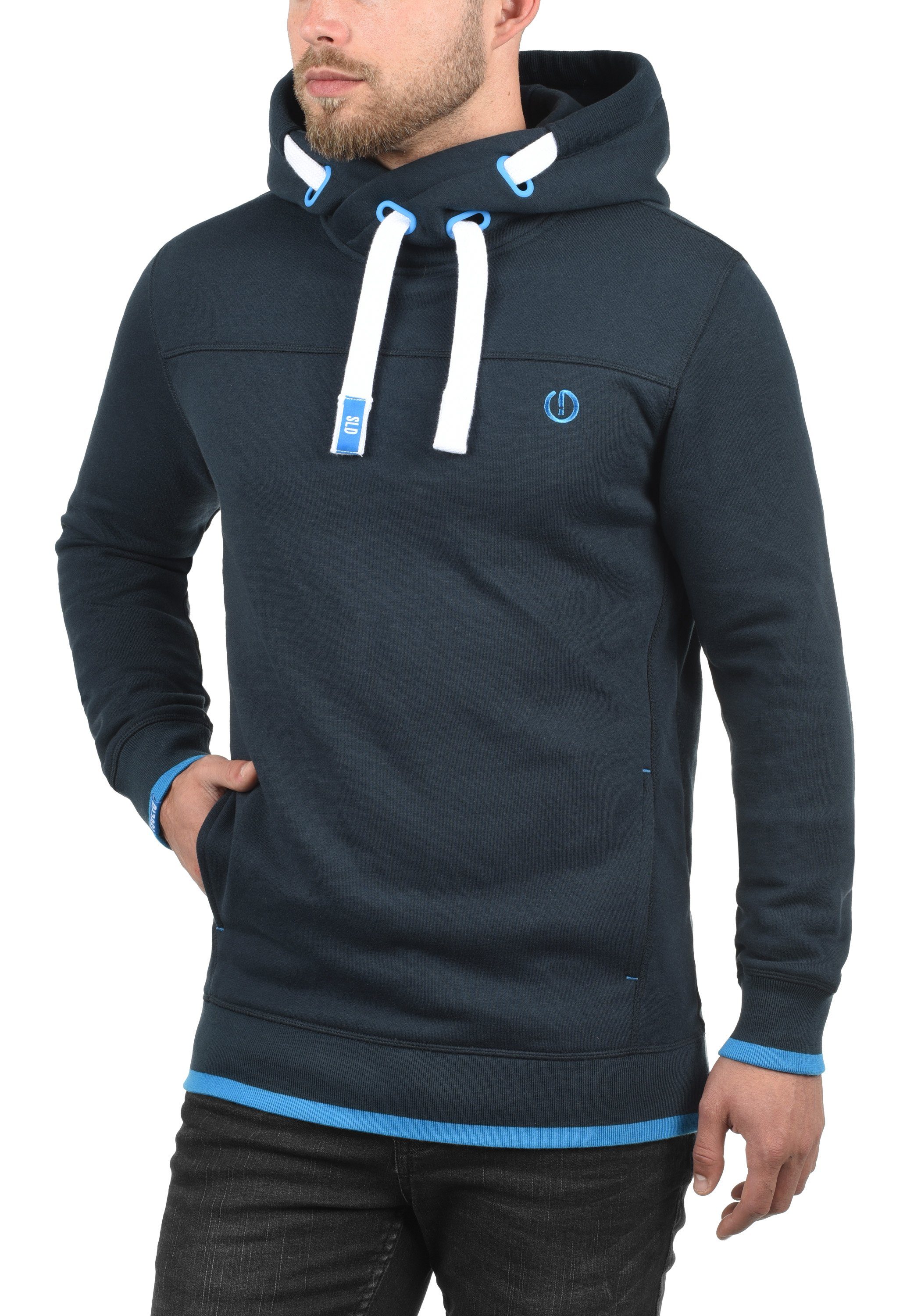 !Solid Kragen (1991) Kapuzensweatshirt SDBenjamin Cross-Over Hoodie Insignia Blue Hood mit