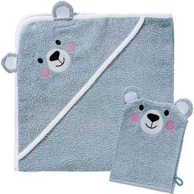 myToys COLLECTION Badetuch Frottierset, 1 Kapuzenponcho 75 x 75 cm & 1