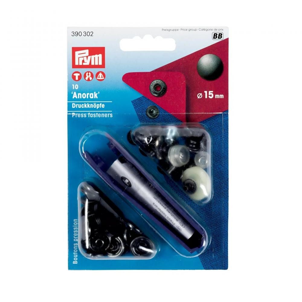 Prym Druckknopf - Anorak inkl. Werkzeug 15mm / 10 Stück