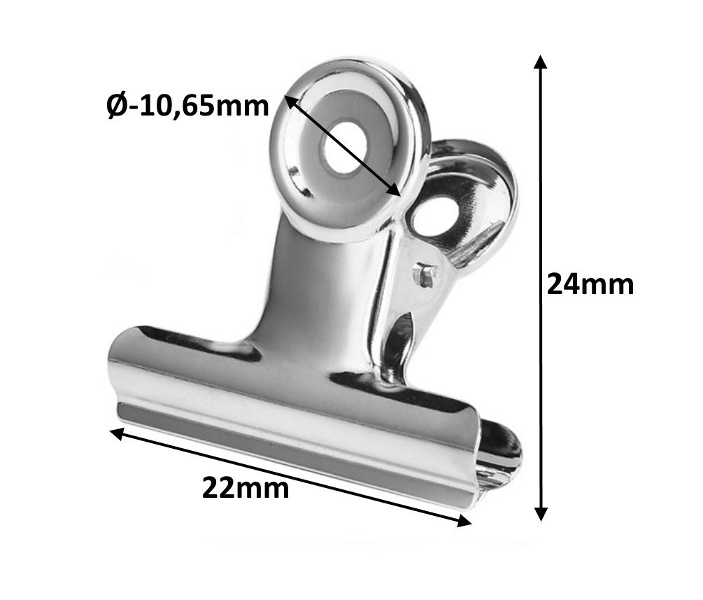 BAYLI Pizzaschneider Clips, 22mm Tüten Stück 40 Metall, kleine Verschlussclips Brief