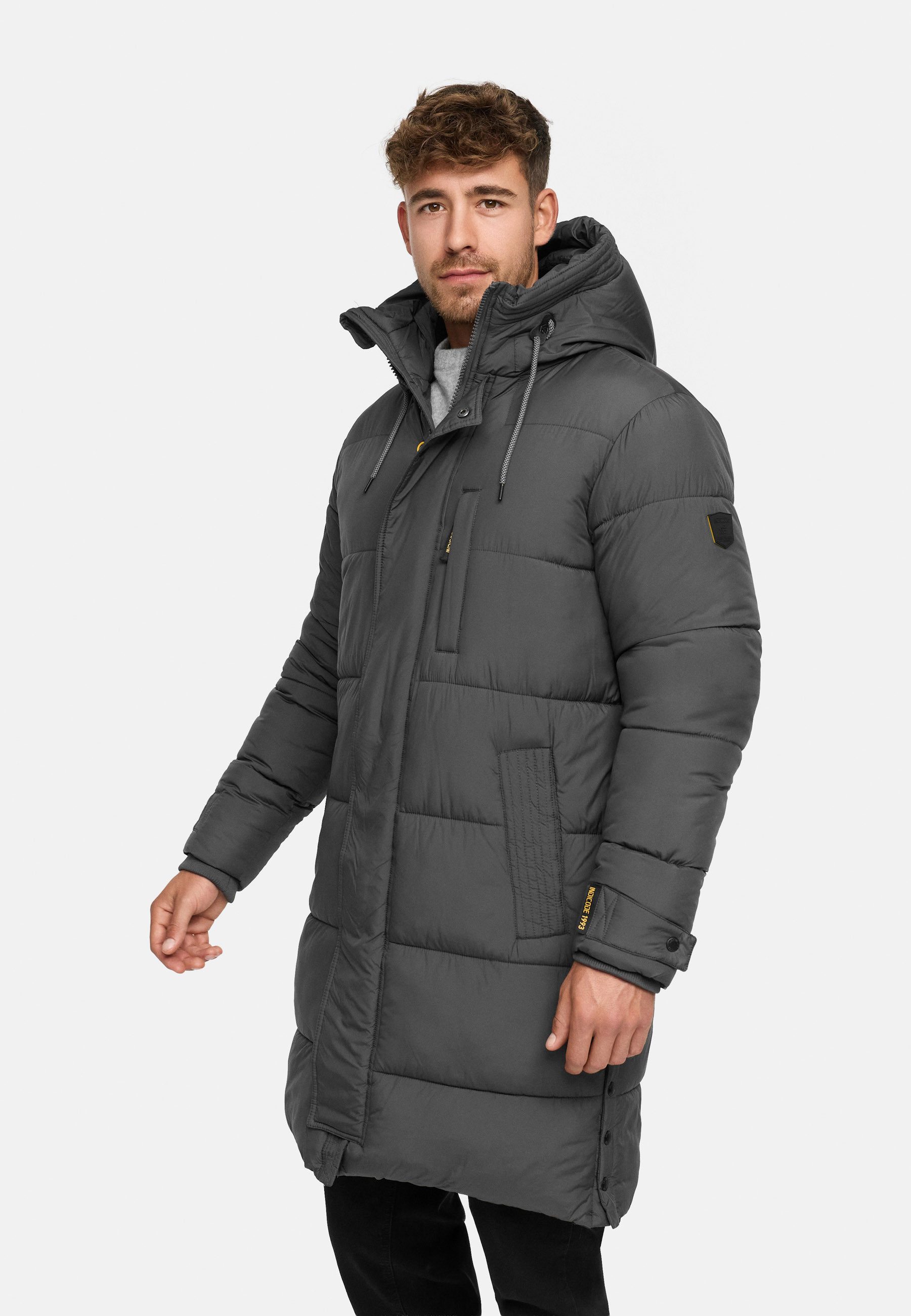 Indicode Wintermantel Herren INStuds Jacke Winter Herrenjacke Herren Parka mit Kapuze, warm gefüttert