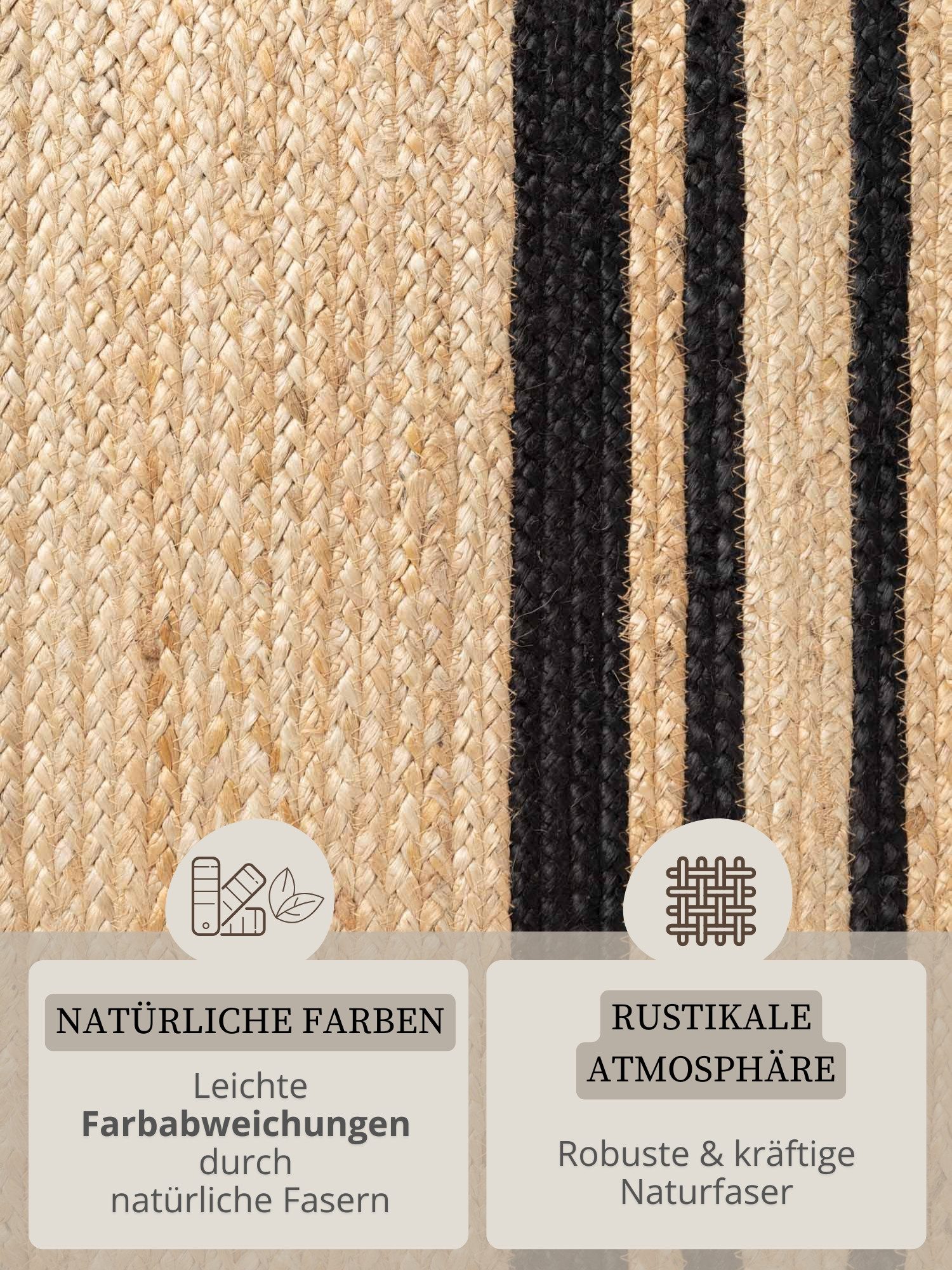 HANSE Home Teppich Looma Juteteppich, rechteckig, Höhe: 7 mm, Handgewebt, Jute Naturteppich, Boho, Wohnzimmer, Schlafzimmer