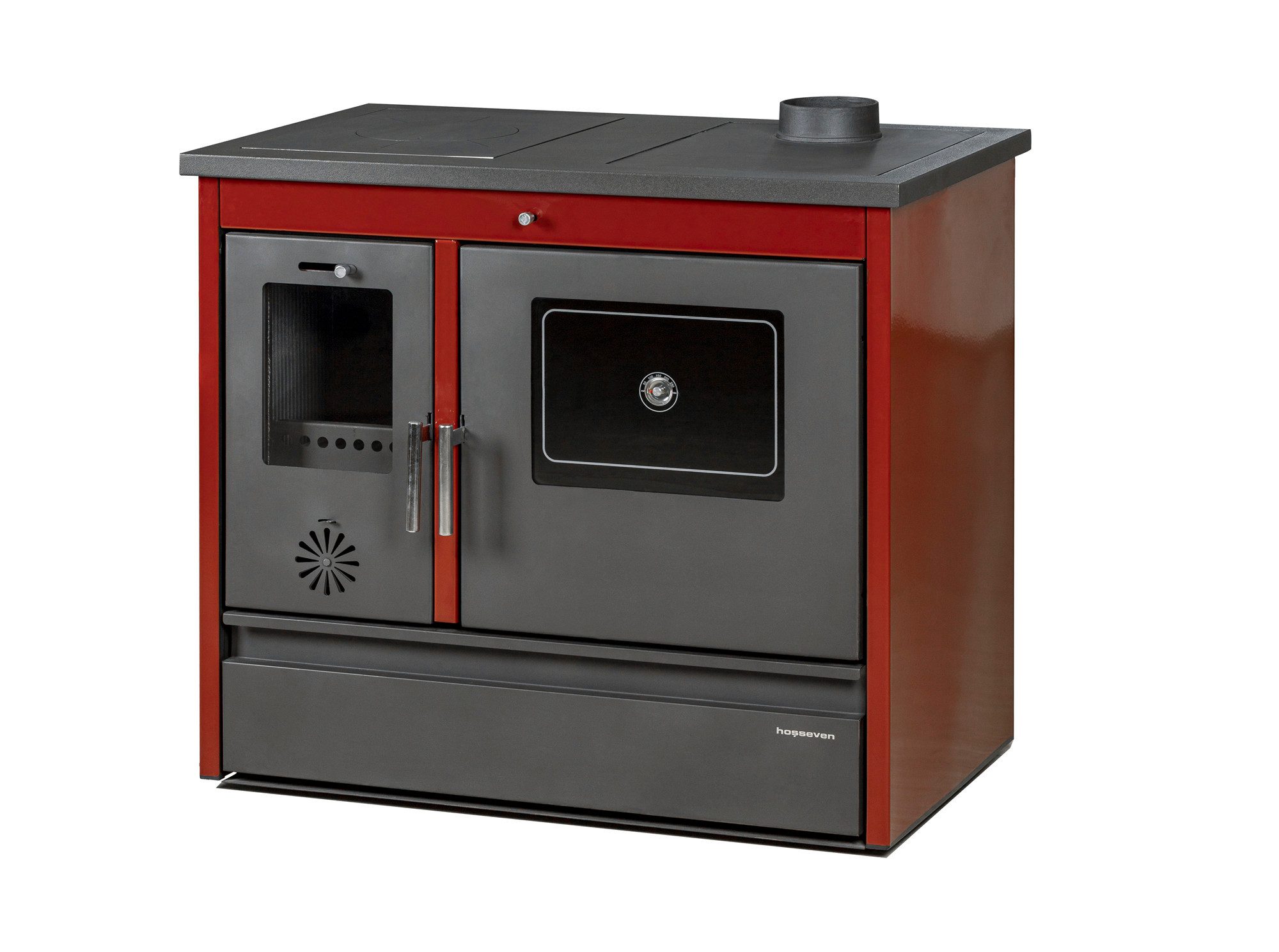 Hosseven Kaminofen 4050 Lotus Classic, 11,16 kW, Küchenofen, Holzofen, Kaminofen, Holzkamin, Schwedenofen, Einzelbelegung