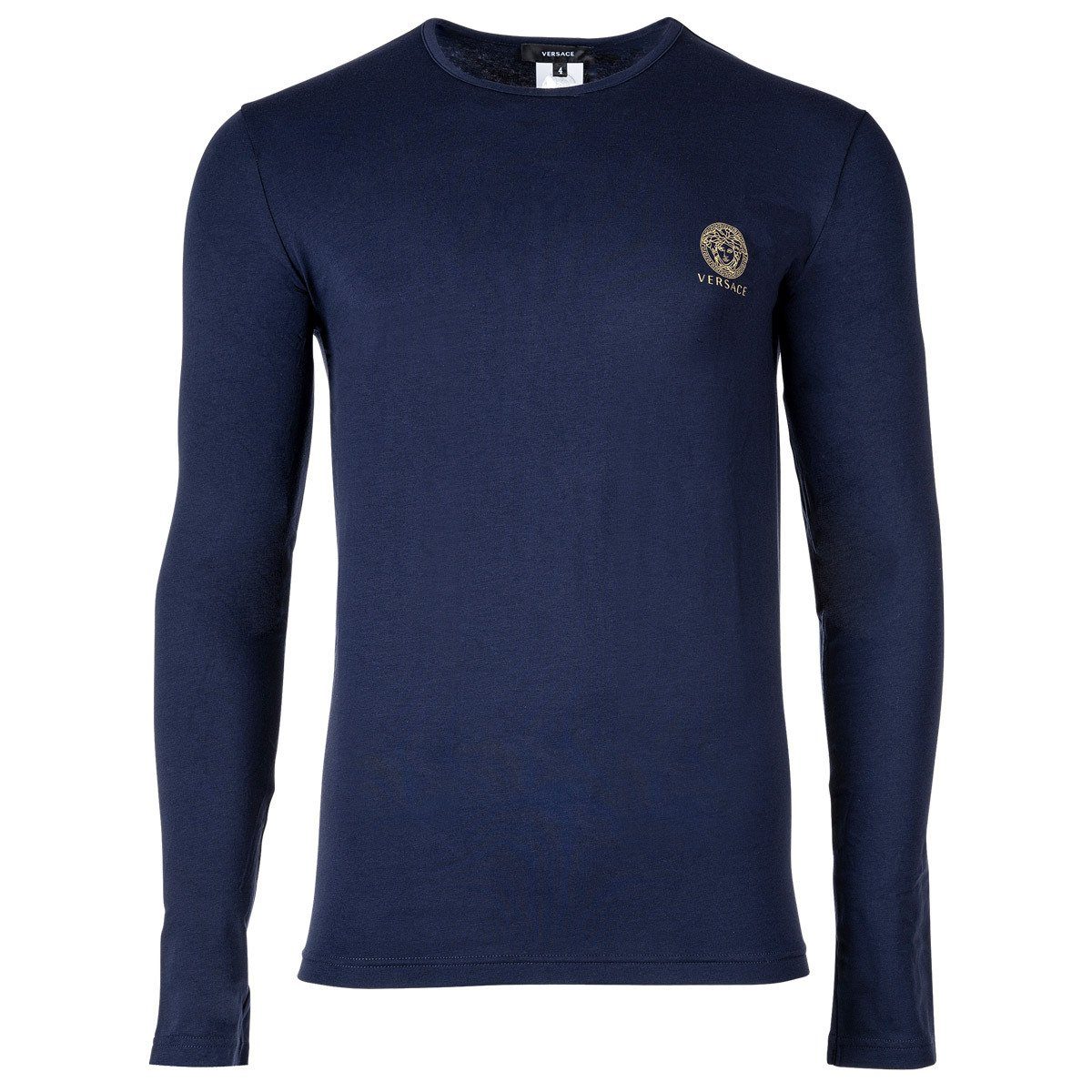 Versace T-Shirt Herren Shirt - langarm, Sweatshirt, Rundhals Blau