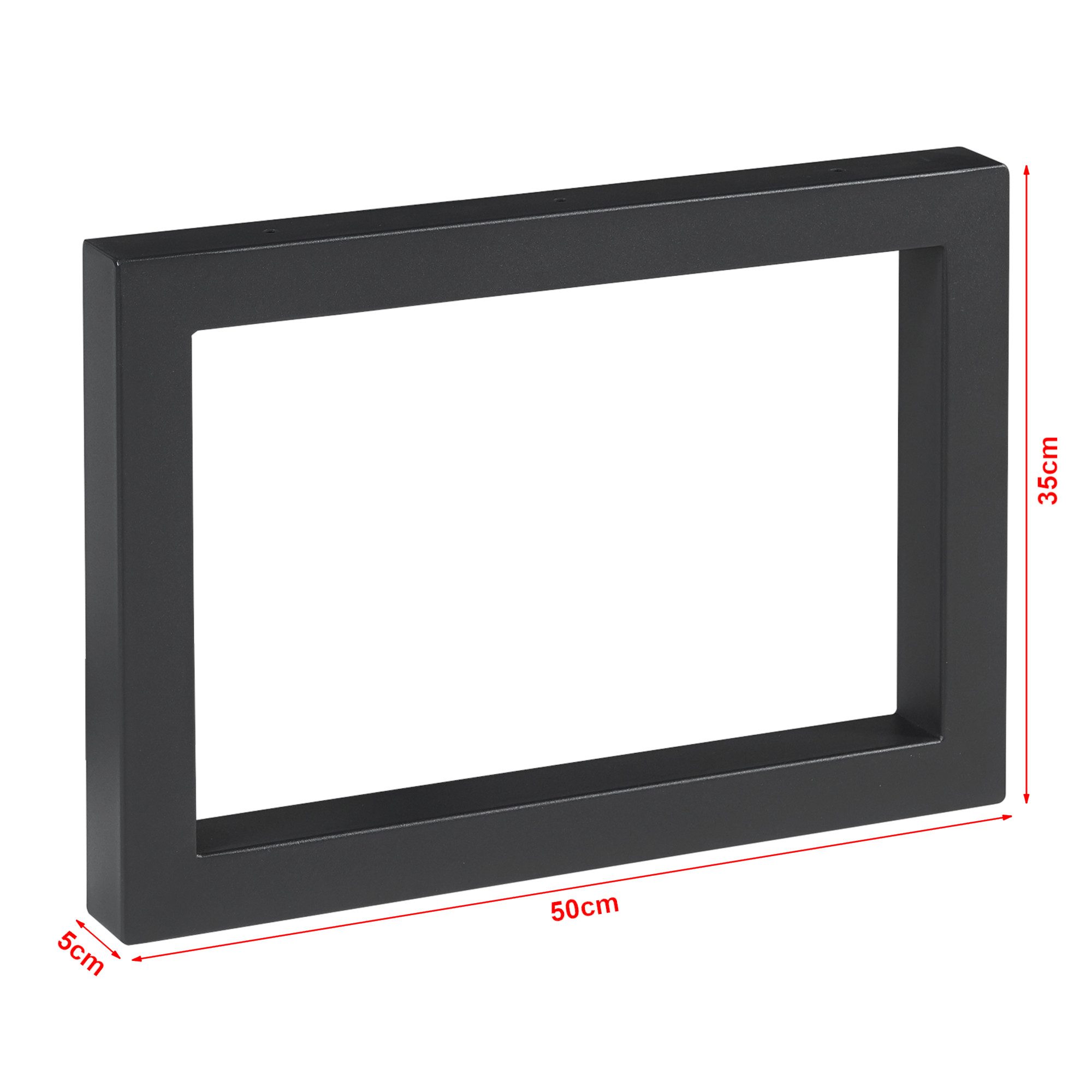 en.casa Tischgestell (2-St., 2er Set), »Lunderskov« Stahl 35 x 50 cm Schwarz