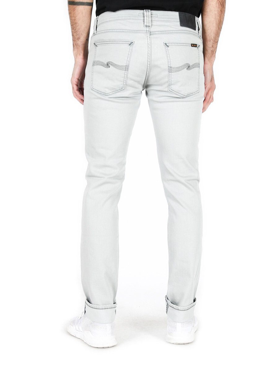 Damen Jeans Nudie Jeans Skinny-fit-Jeans Unisex - Tight Long John Cool Grey