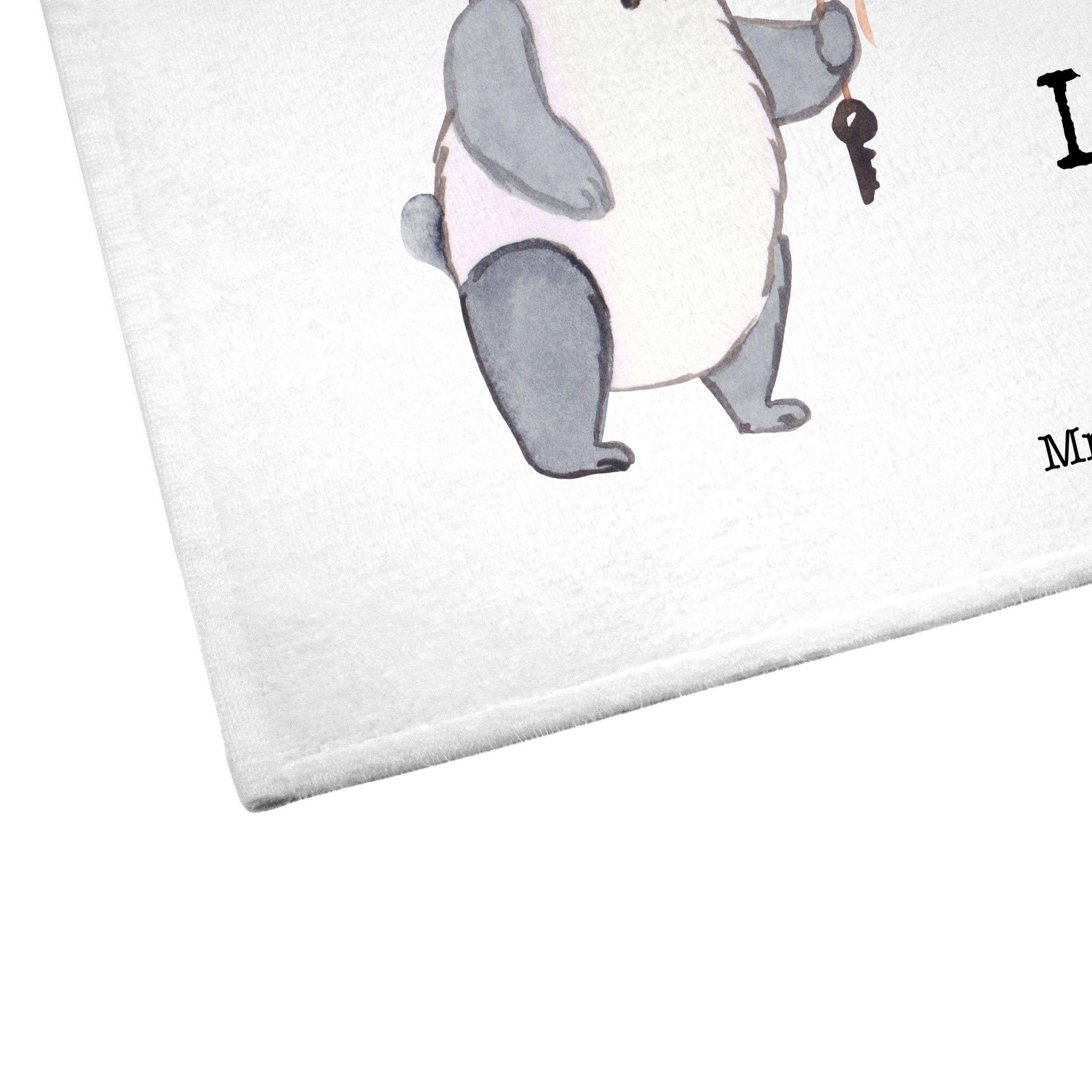 & Mr. (1-St) Handtuc, aus Sport Handtuch - - Mrs. Geschenk, Jubiläum, Weiß Vermieter Panda Leidenschaft