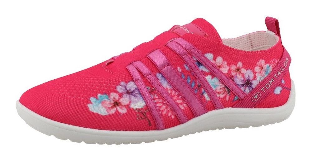 TOM TAILOR Lidia Barfußschuh Freizeitschuh, Schlüpfschuh mit Blütenmuster