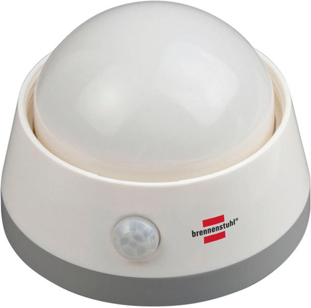 Brennenstuhl LED Nachtlicht NLB 02 Infrarot- integriert, LED Bewegungsmelder, Batterien Stunden beträgt Bewegungsmelder Leuchtdauer Push-Schalter, inkl. Warmweiß, bei BS, und voll Batterien, Die Nachtlichtfunktion, fest mit Ein-/Ausschalter, geladenen 20