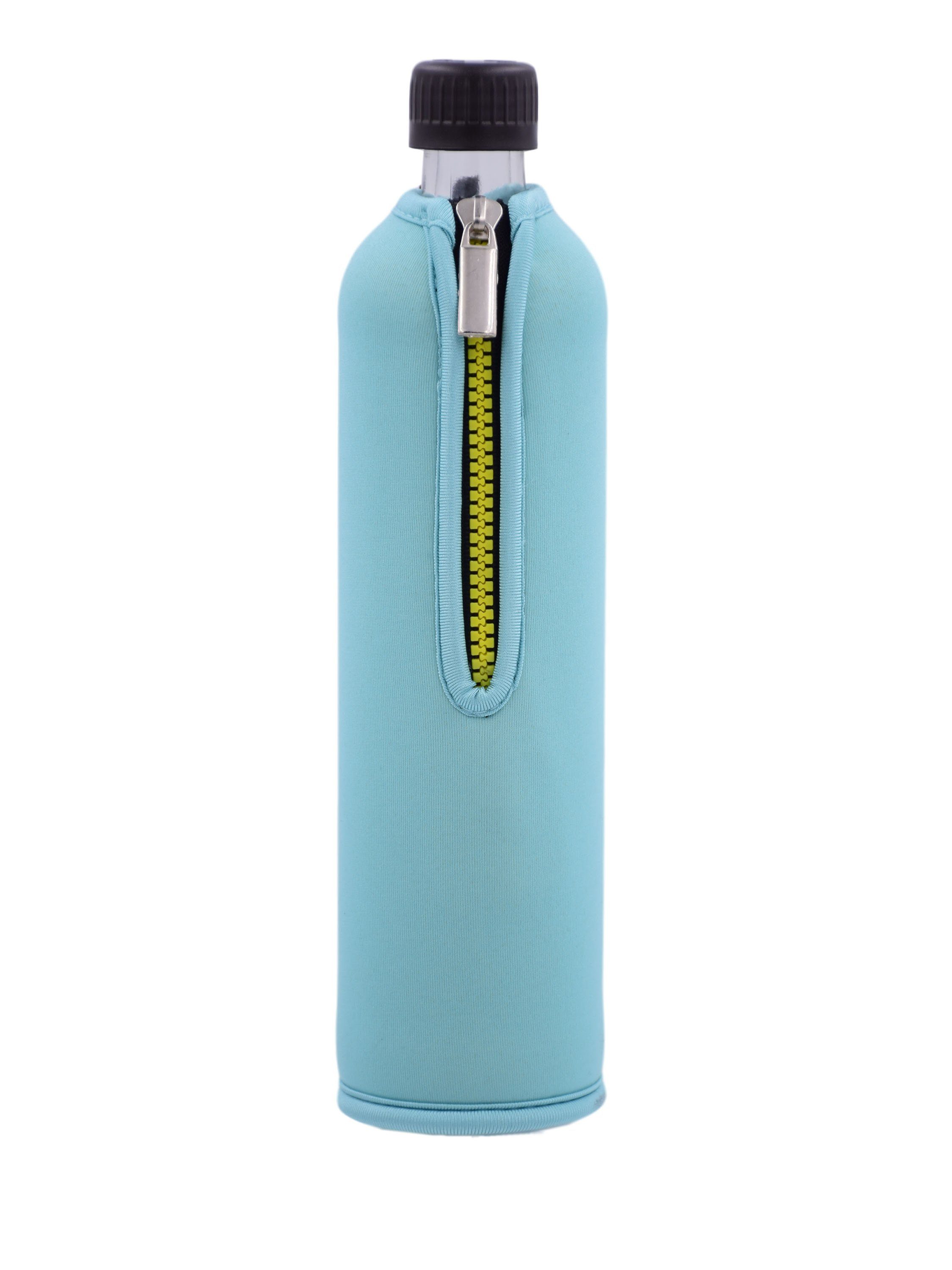 Dora's Trinkflasche Glasflasche mit Neoprenbezug türkis 500 ml, 500 ml