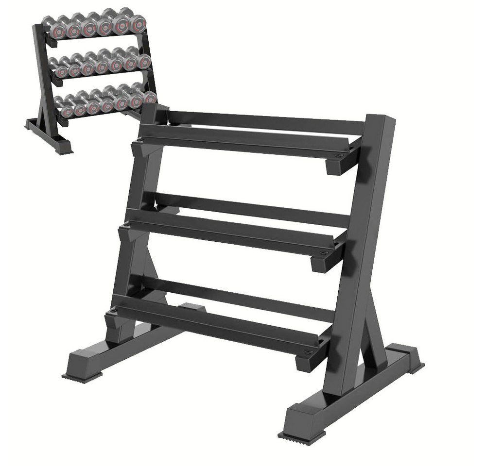 ToteBox Kurzhantelständer 3 Regale Rack für Kurzhanteln Aller Gewichte Belastbarkeit 300kg