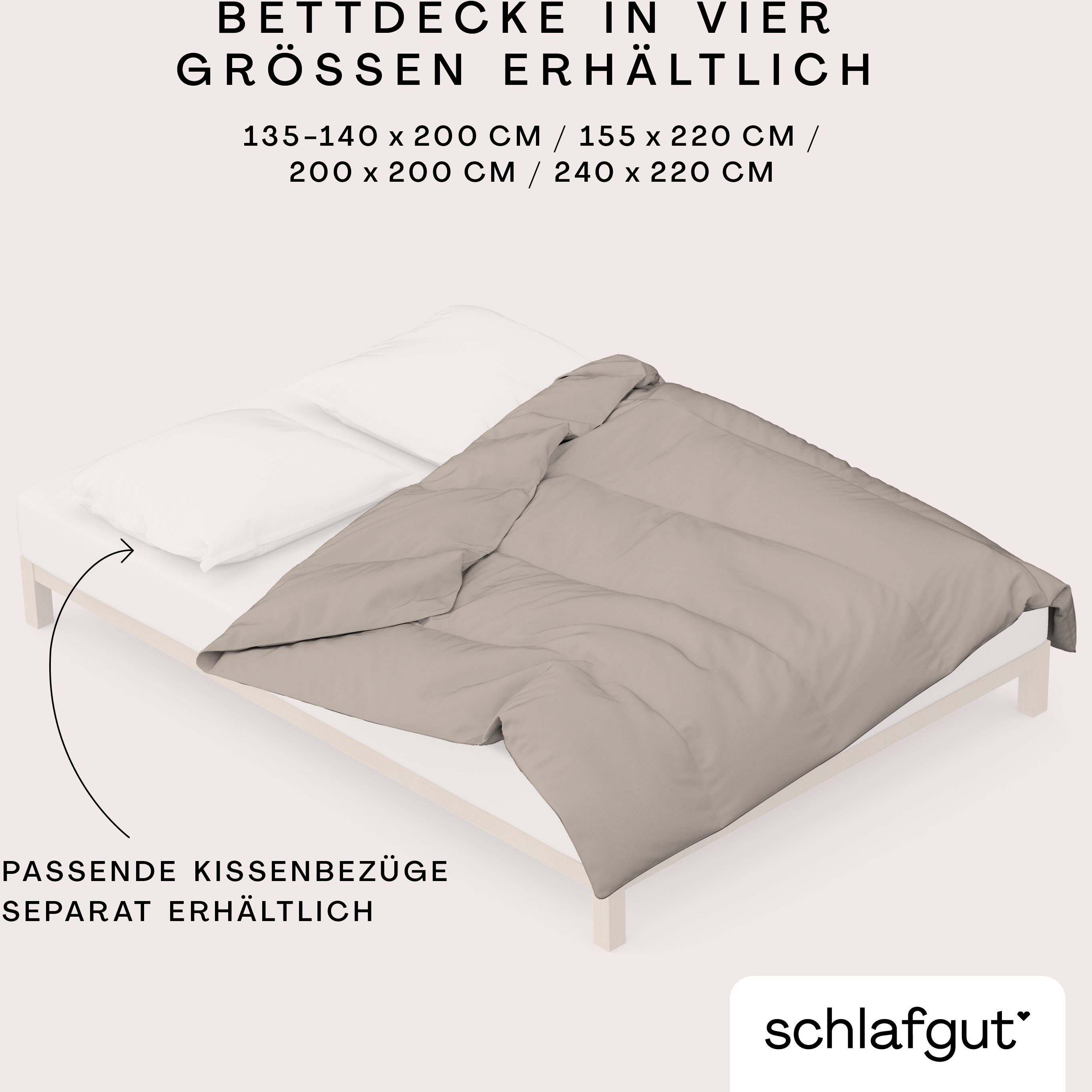 Schlafgut Bettbezug Premium Woven Satin, 100% Baumwolle, Fadendichte 300TC, (1 St), besonders dicht gewebt, Mix & Match: passender Kissenbezug erhältlich – Bild 5 von 5