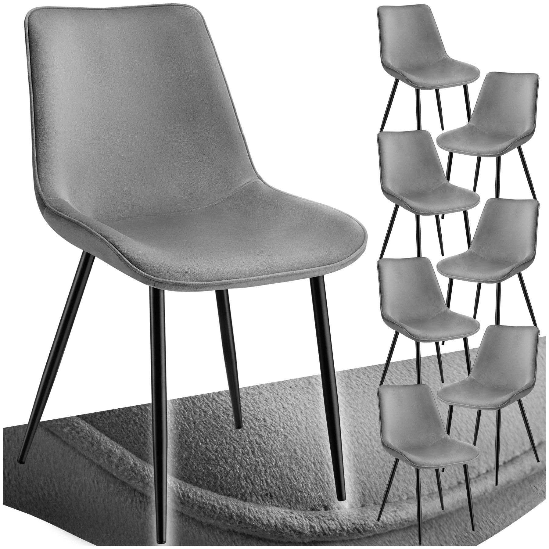 tectake Esszimmerstuhl Set Stuhl (Set, 8 günstig online kaufen