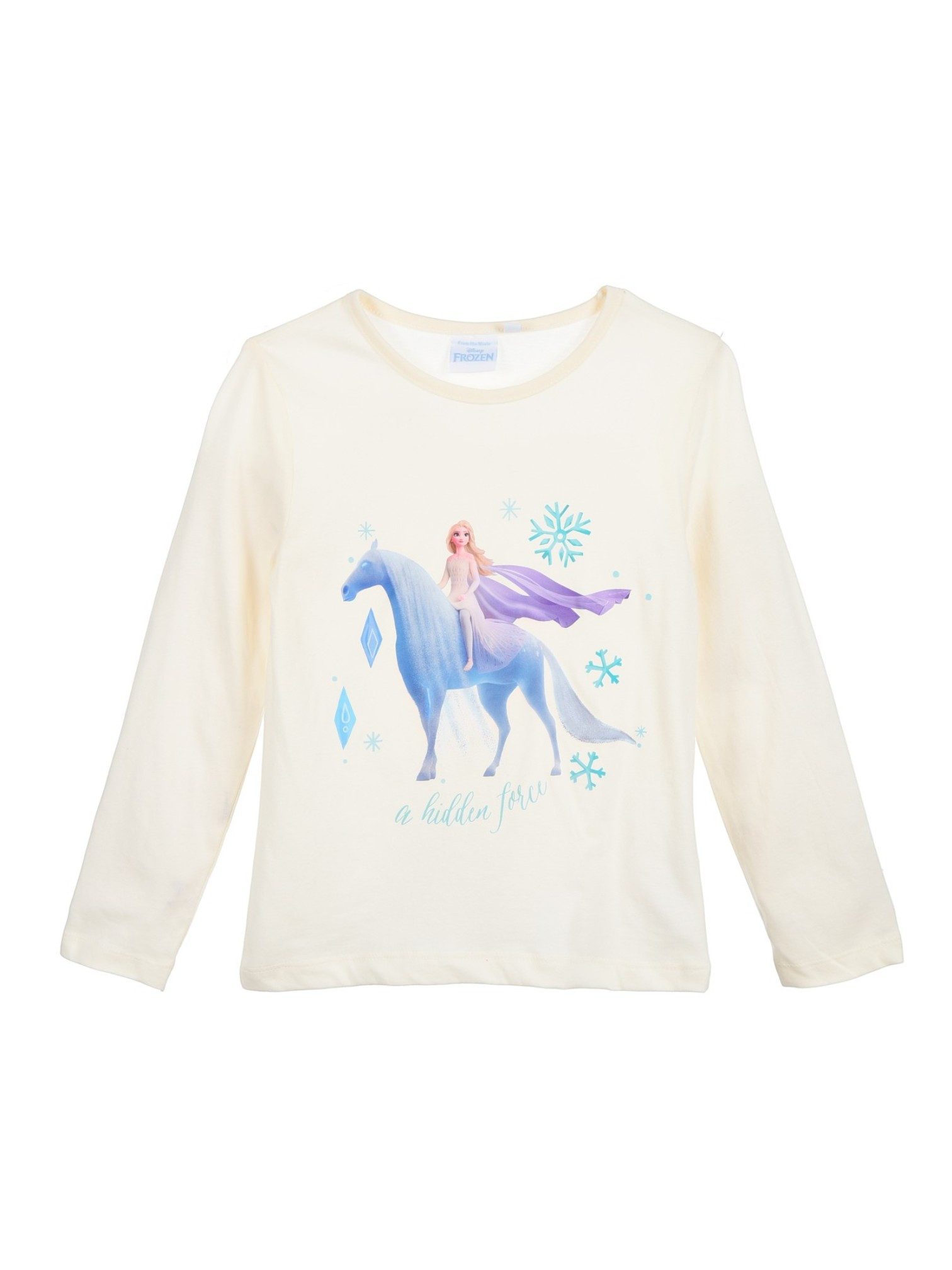 Disney Frozen Langarmshirt Elsa - A Hidden Force Mädchen Shirt mit Rüschen aus Baumwolle Gr. 98-128 cm