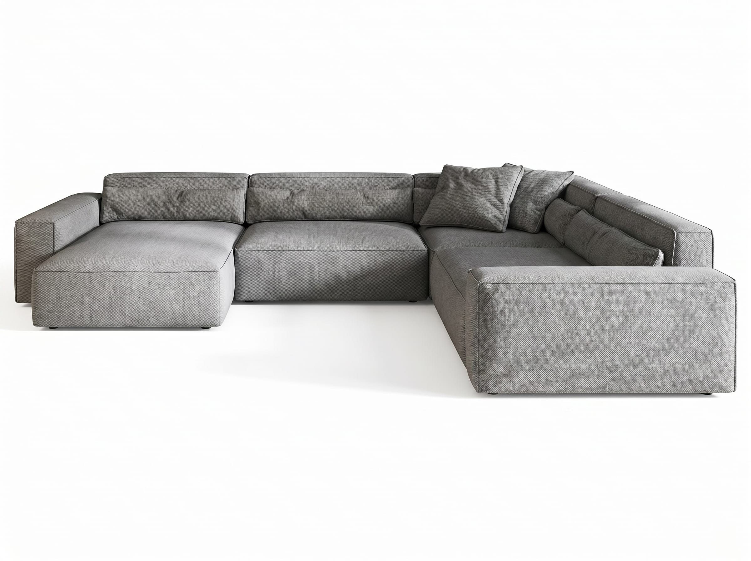 Xlmoebel Wohnlandschaft Luxuriöses graues U-förmiges Ecksofa für das Wohnzimmer, 1 Teile, Made in Europa