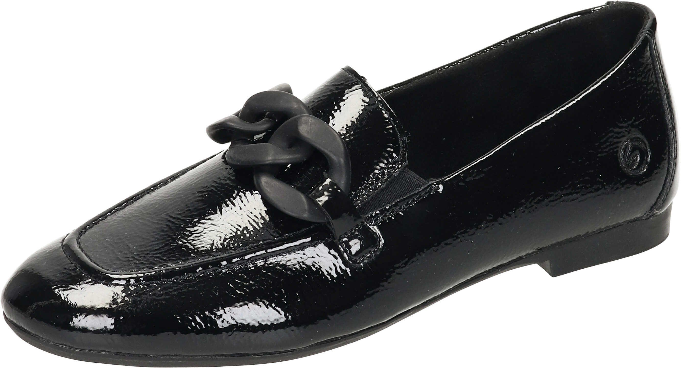 Lackleder schwarz Loafer Remonte Slipper aus