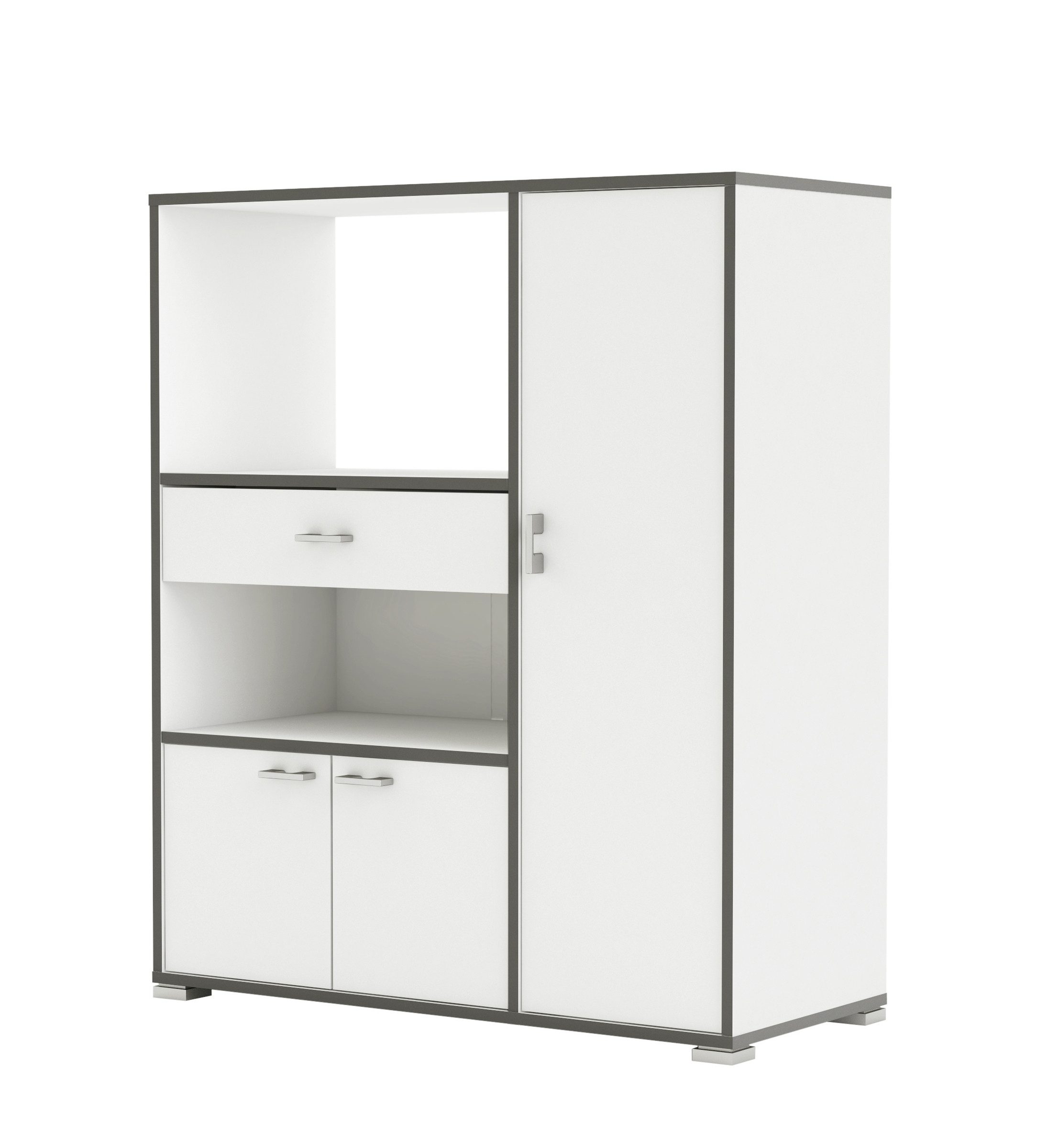 PREISBRECHER Küchenbuffet BUZZ in Matt weiß - 90x107,4x40cm (BxHxT)