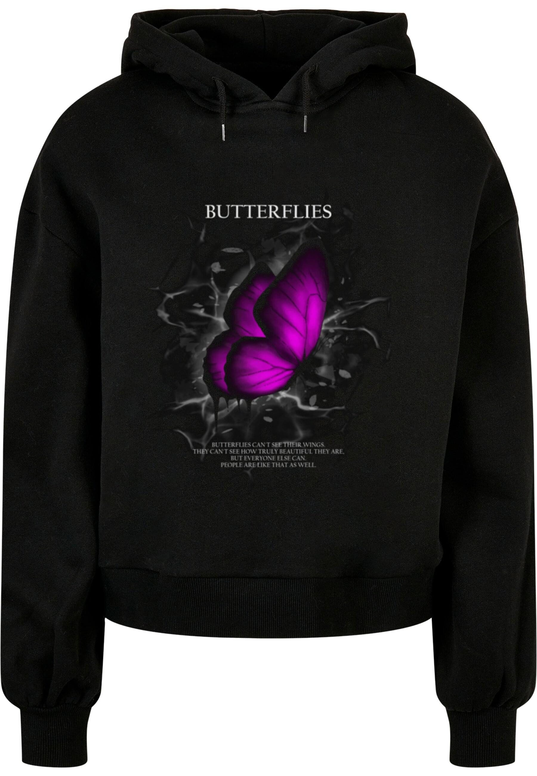 Merchcode Kapuzenpullover Merchcode Ladies Butterflies Organic Oversized Ho günstig online kaufen