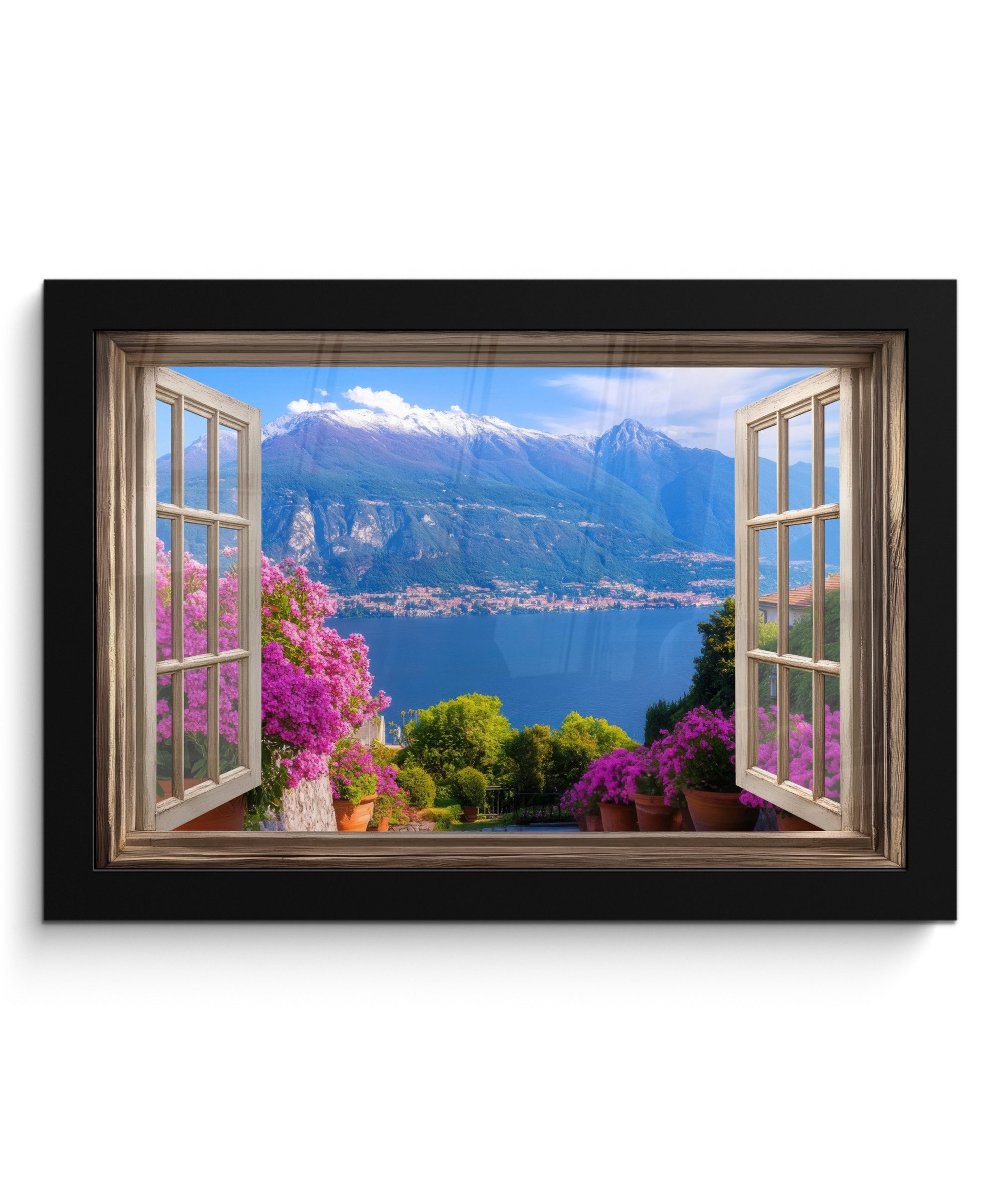 MuchoWow Poster Durchblick - Berg - Landschaft - Ausblicke - See, (1 St), Wandbilder, Deko Wohnzimmer Schlafzimmer, 30x20 cm