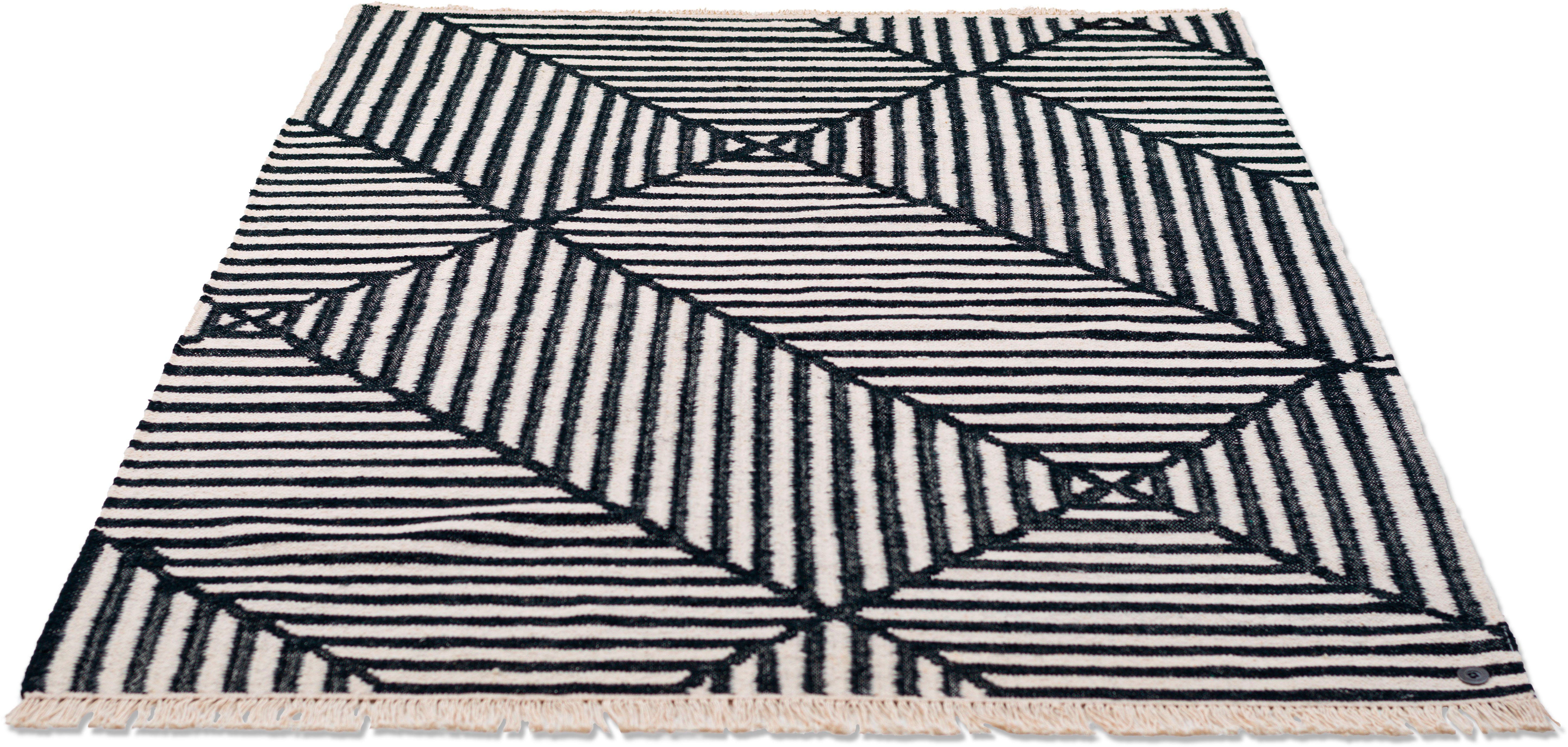 Teppich Criss Cross, TOM TAILOR HOME, rechteckig, Höhe: 5 mm, handgewebt,  mit Fransen, Boho-Style | Kurzflor-Teppiche