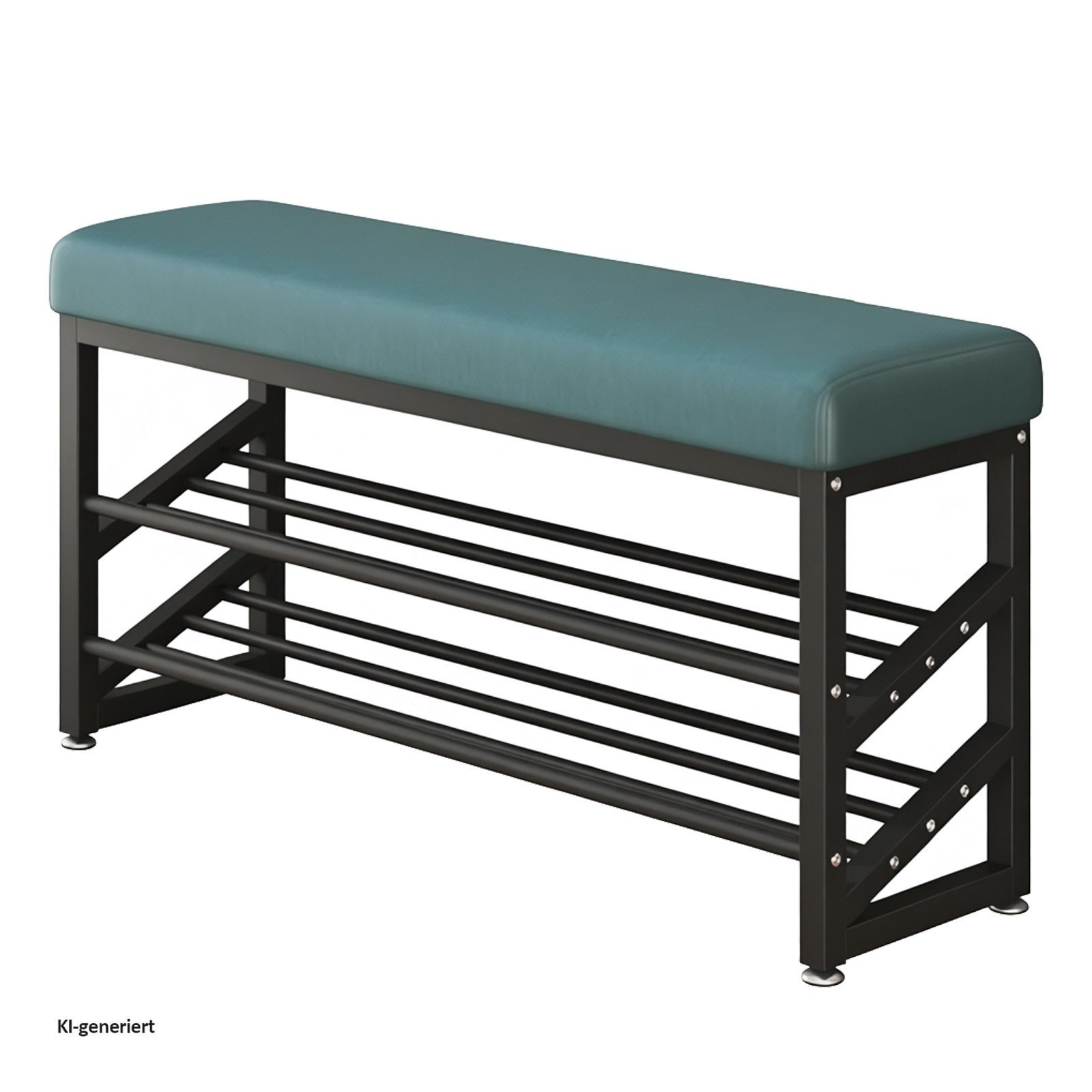 HTI-Living Schuhregal Metall 2 Ebenen mit Sitzkissen Grün, 1 Stück 1-tlg., Schuhbank
