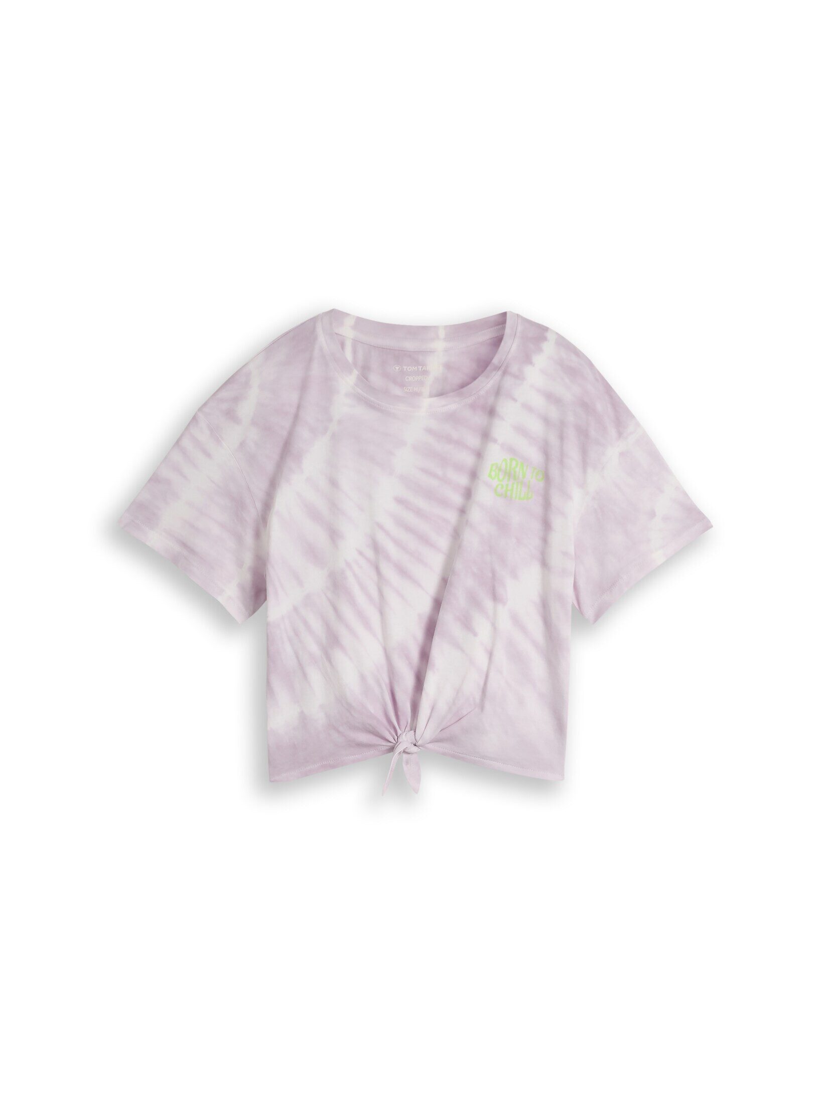 TOM TAILOR T-Shirt T-Shirt Cropped Batik T-Shirt mit Knoten-Detail