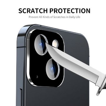 Protectorking Schutzfolie 2x Kamera 9H Panzerhartglas für iPhone 13 3D KLAR Schwarzes ECHTES, (2-Stück), Kameraschutzglas, Schutzglas Echtglas Tempered 9H Panzerglas 3D-KLAR