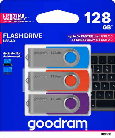 Goodram »UTS3 MIX 128GB USB 3.0 3 PACK« USB-Stick (USB 3.0, Lesegeschwindigkeit 60 MB/s)