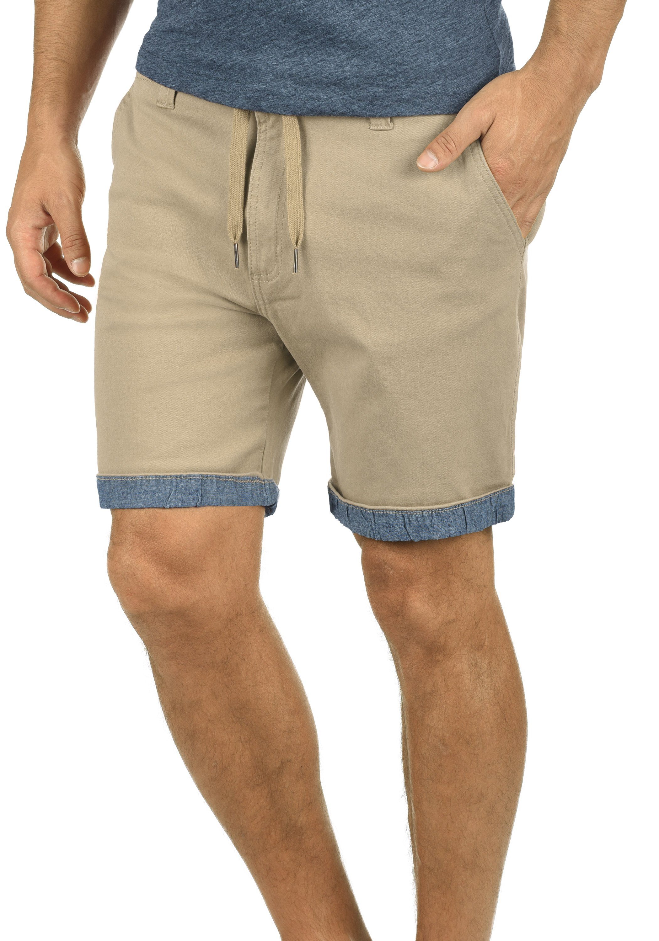 !Solid Chinoshorts SDLagoa kurze Hose mit umgeschlagbaren Hosenbeinen in Kontrastfarbe Dune (5409)