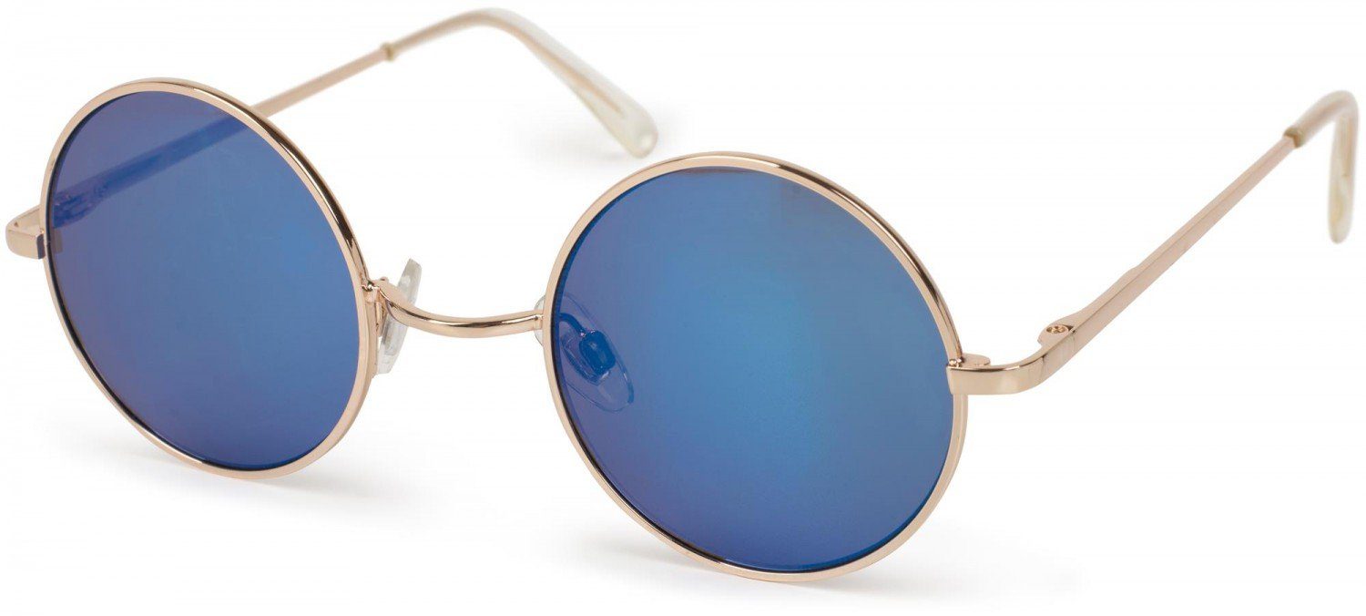 styleBREAKER Sonnenbrille (1-St) Verspiegelt Gestell Gold / Glas Blau verspiegelt