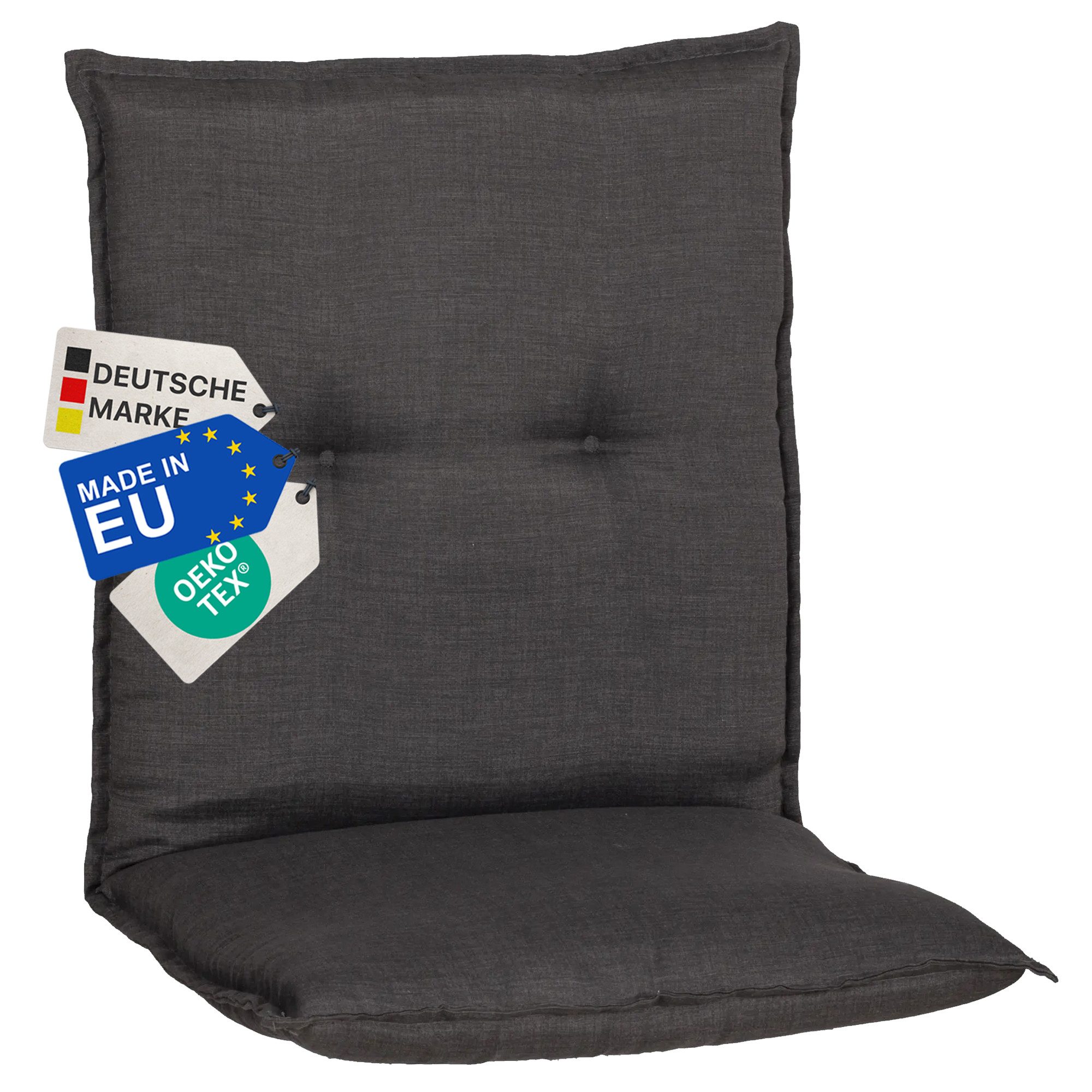 NYVI Sitzauflage Niedriglehner Auflage Barcelona Gartenstuhlauflagen 100x50cm, (1 St), Niederlehner Stuhlauflage Sitzauflage mit Halteband