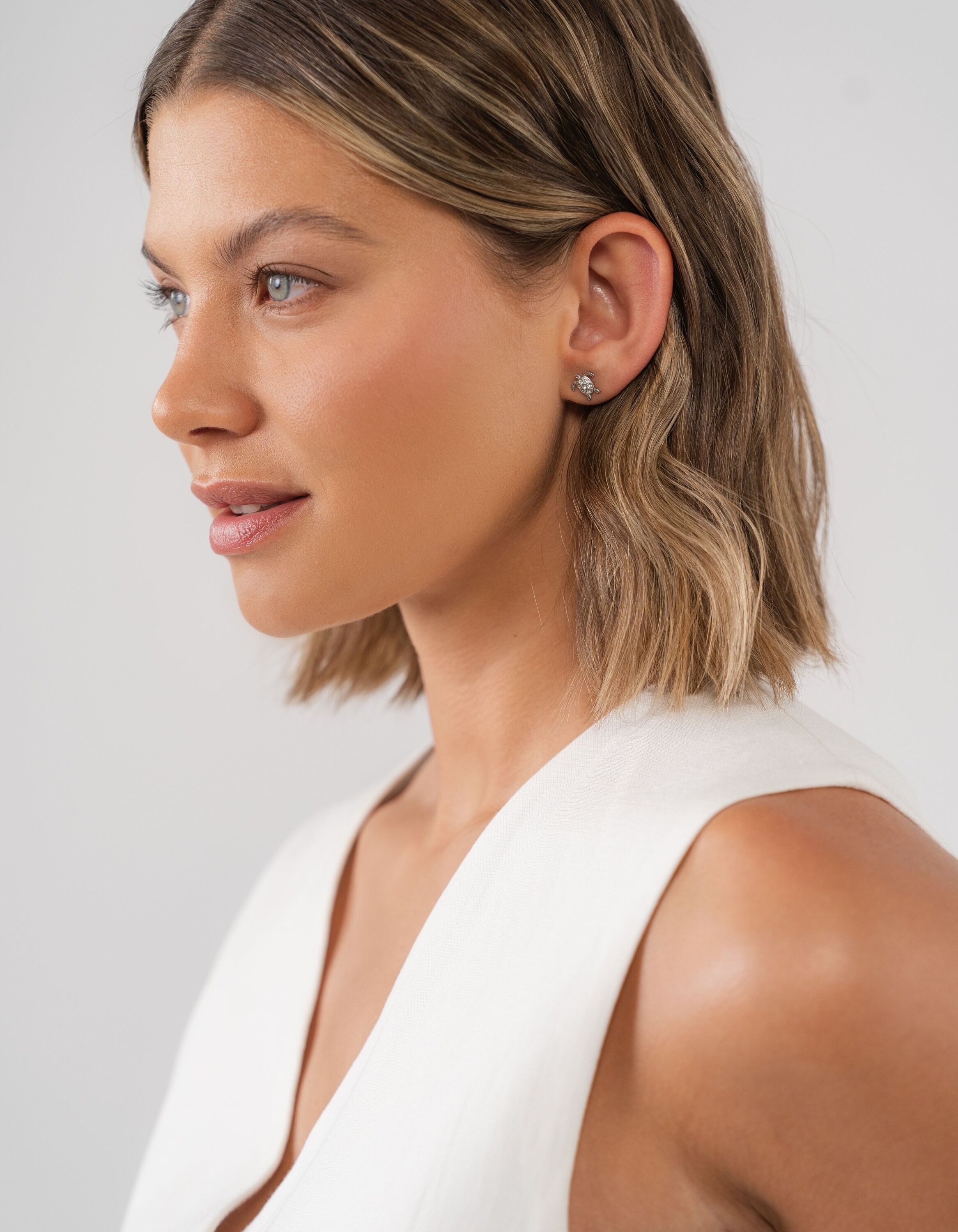 Purelei Paar Ohrstecker White Turtle (2-tlg)