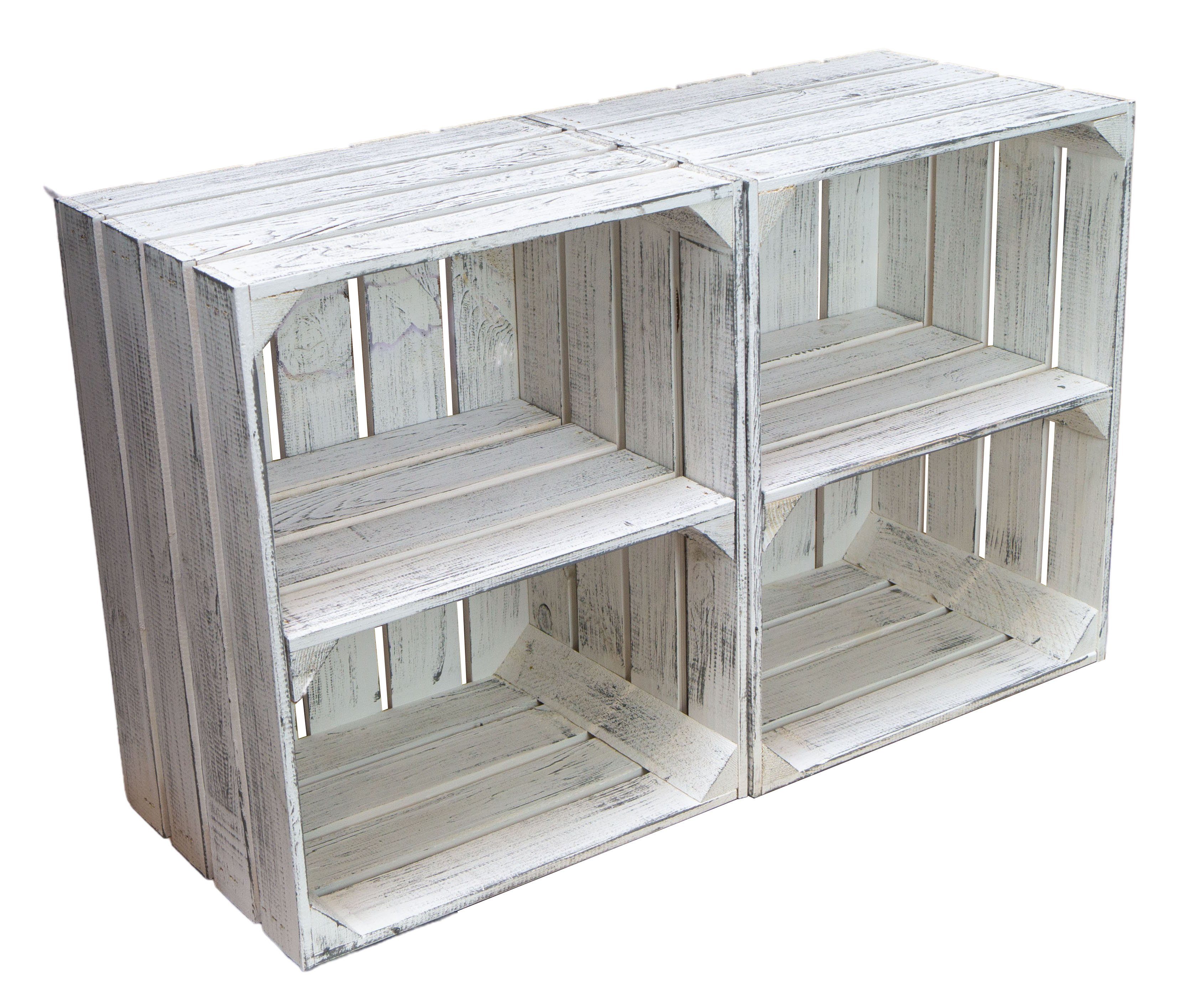Kistenkolli Altes Land Allzweckkiste Obstkistenregal Johanna Shabby weiss m günstig online kaufen