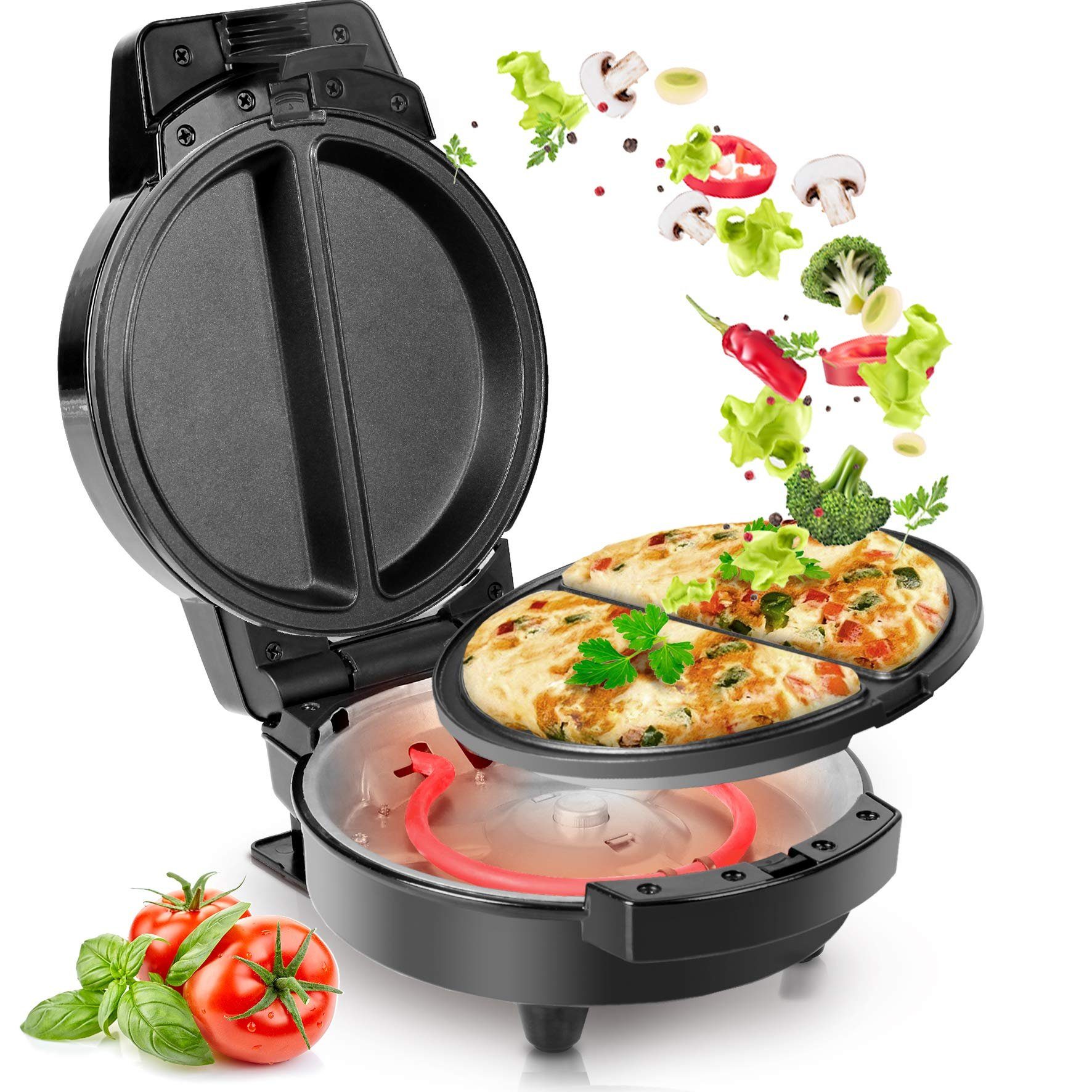 Duronic Omelette-Maker, OM60 Omlette maker, Antihaft-Kochplatte Grill 600W, Omelette