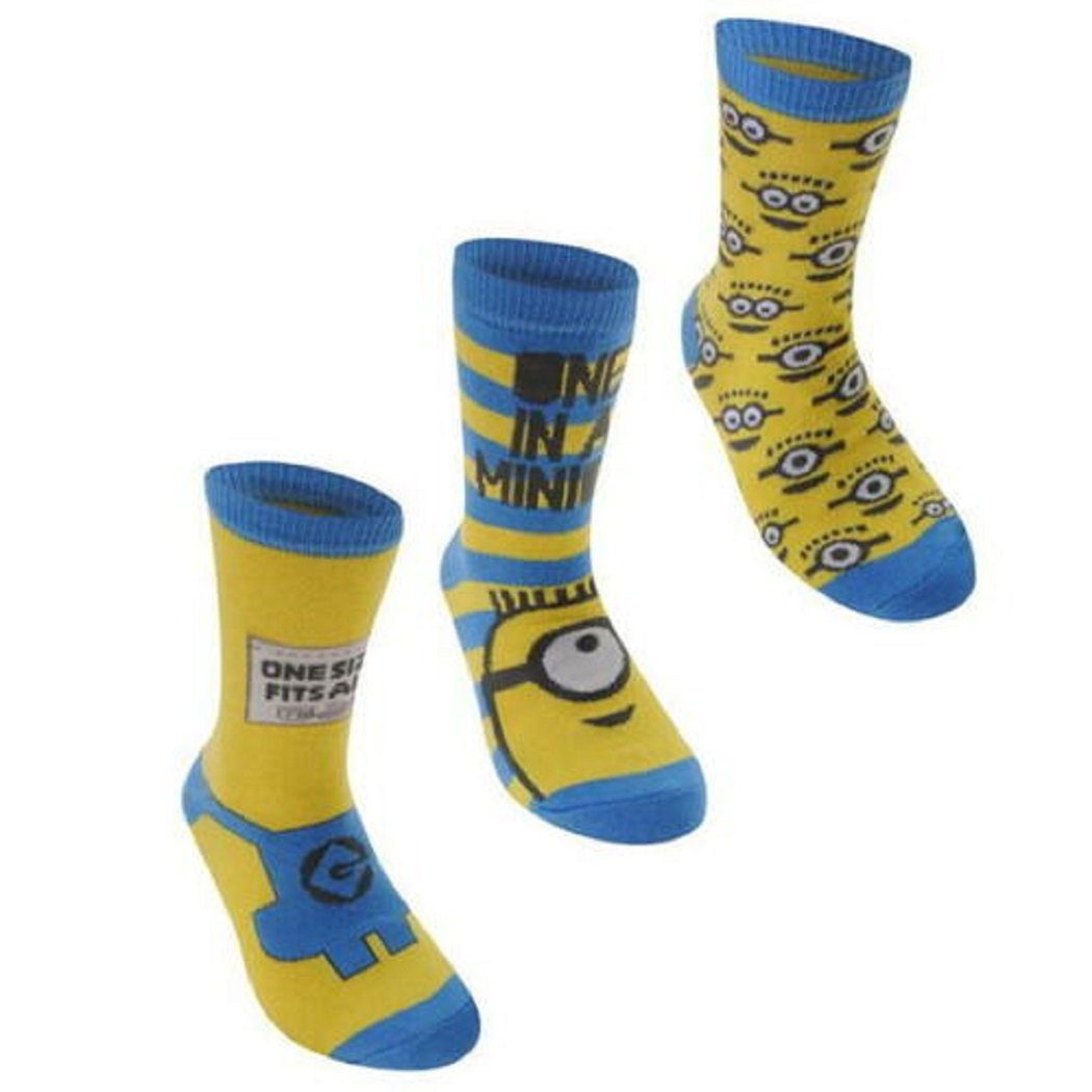 Minions Socken Despicable Me Minions Kinder Socken 6Stuck -2Pack (Beutel)