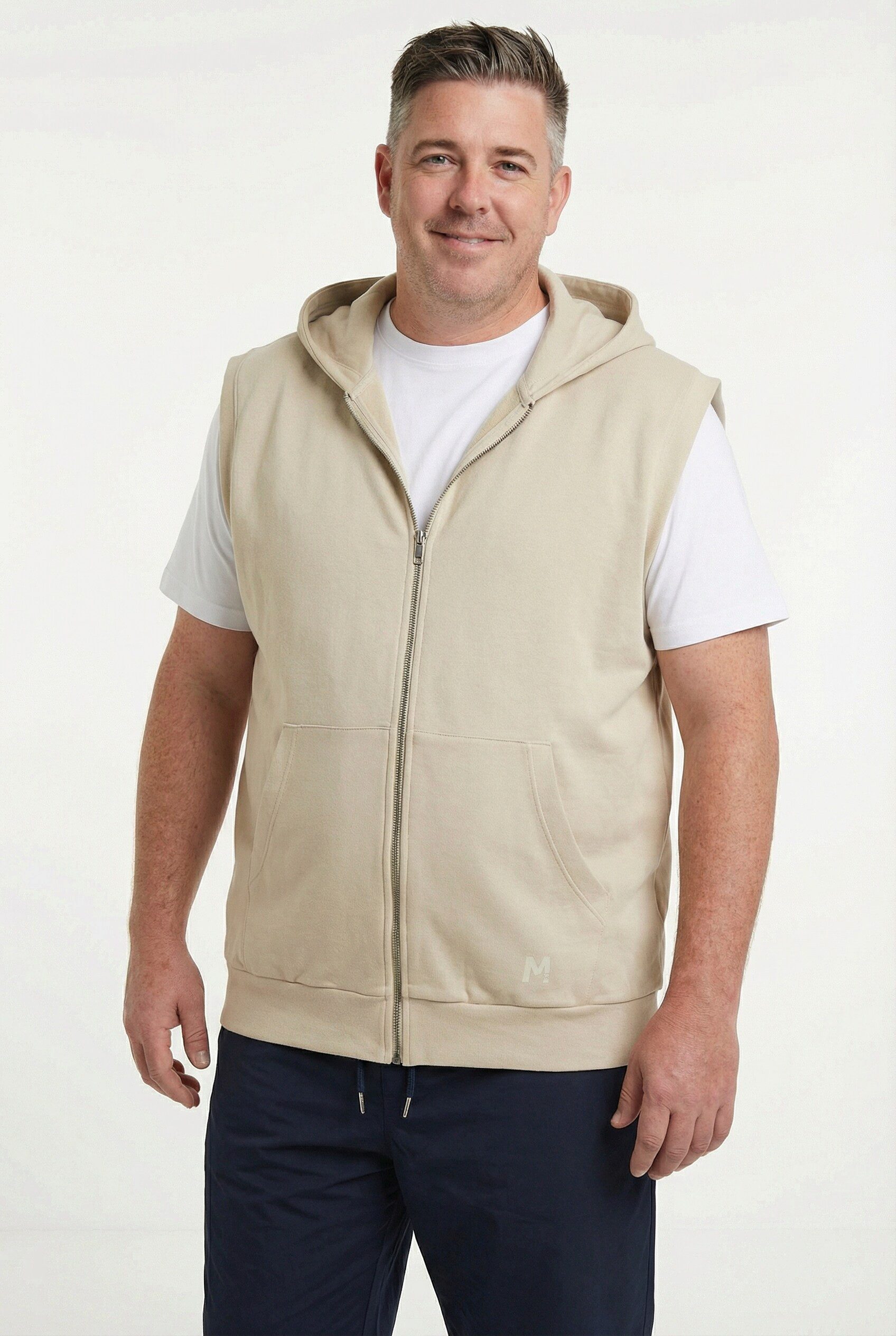 Men Plus Sweatshirt Weste Sweat Kapuze Kängurutasche