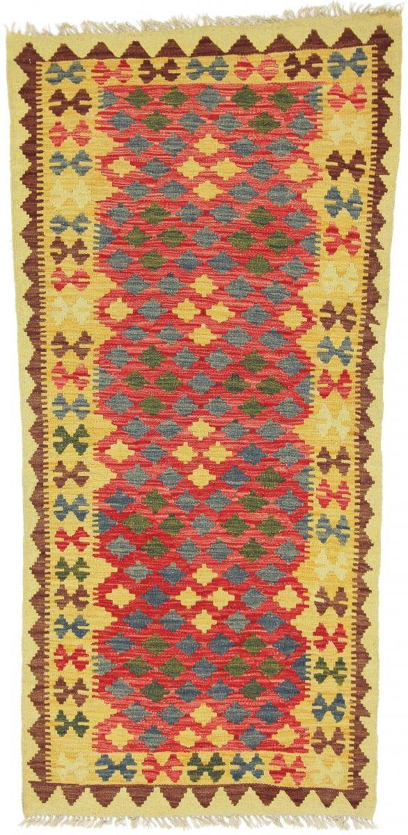 Orientteppich Kelim Afghan 96x206 Handgewebter Orientteppich Läufer, Nain Trading, rechteckig, Höhe: 3 mm