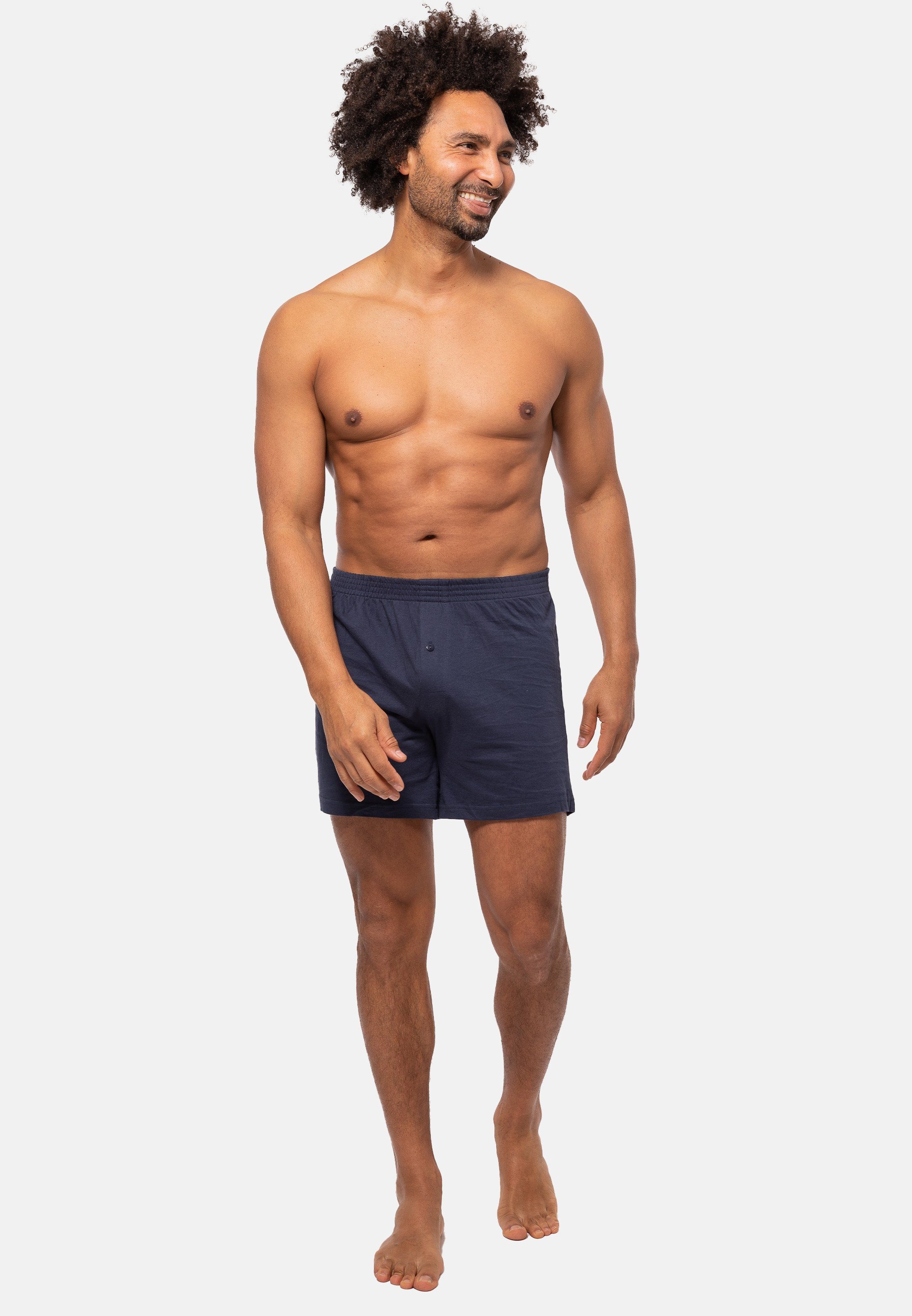 6-St) Mit Almonu Eingriff - - - Baumwolle Organic Boxershorts (Spar-Set, 6er Atmungsaktiv Navy Pack Boxershorts Cotton