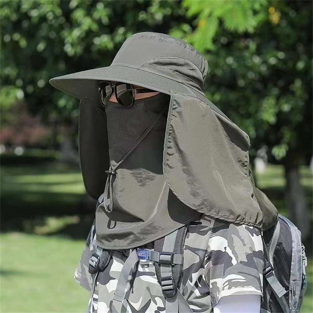 Militärgrün Outdoorhut und Fischerhut für Herren,UV-Sonnenschutz,breite Damen Outdoorhut Dekorative