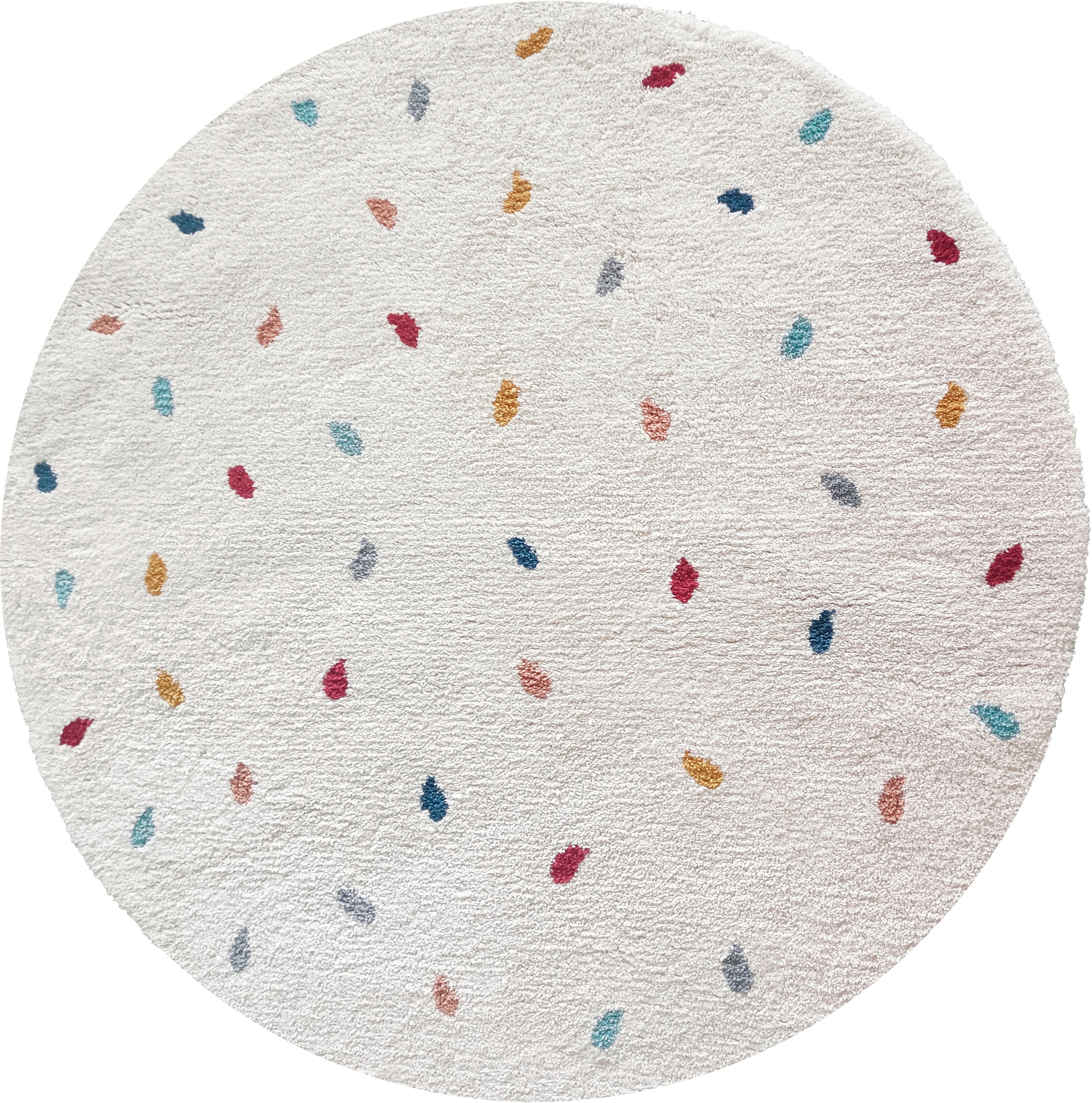 my home Kinderteppich Odan, Hochflor-Teppich, rund, Höhe: 20 mm, bunte Punk günstig online kaufen