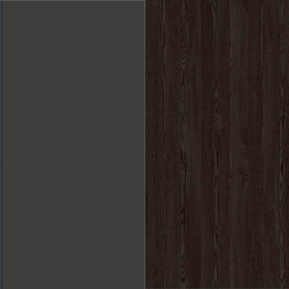 rauch eleganter Oak graumetallic/Black mit Lamella Lamellenabsetzung Drehtürenschrank