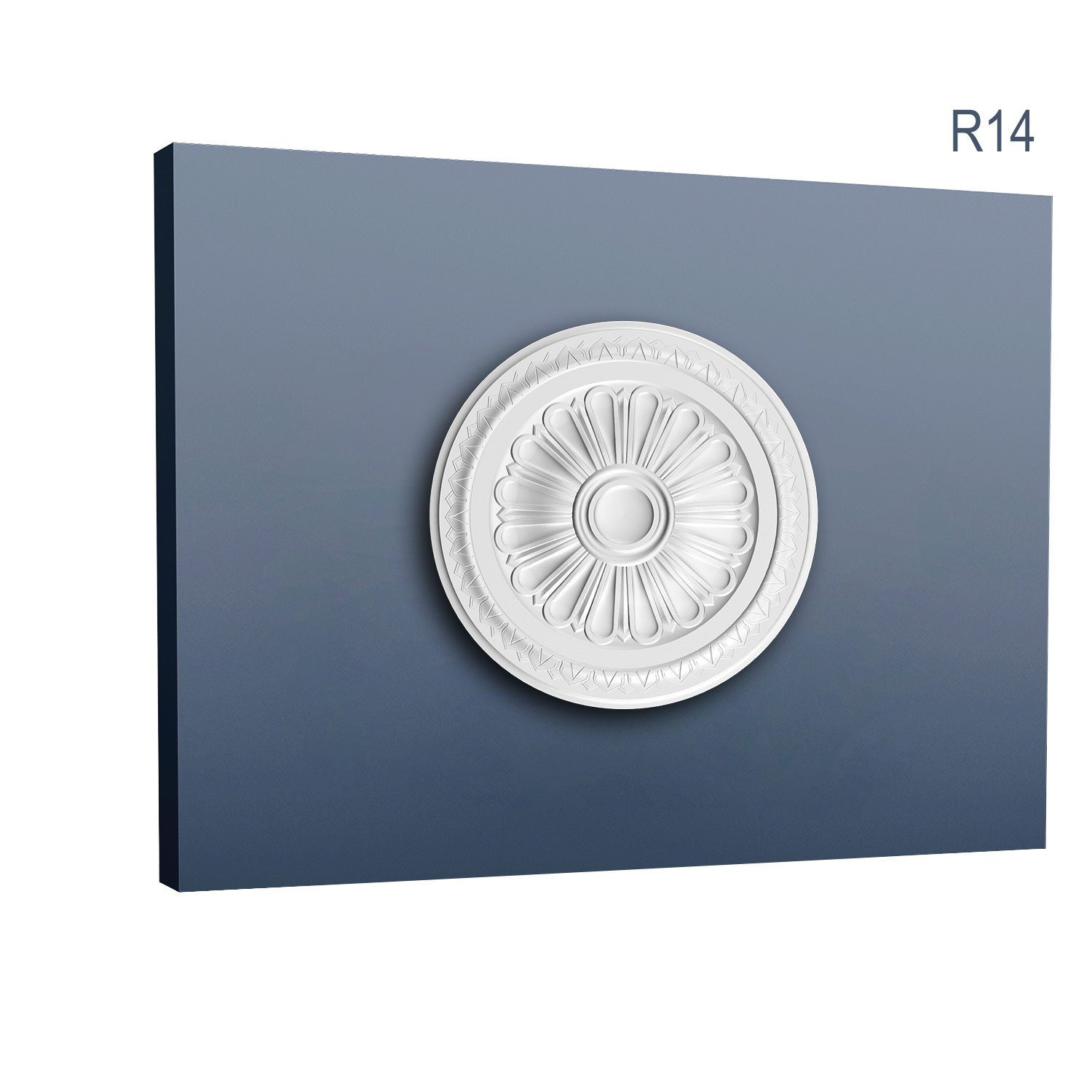 Orac R14 Deckenrosette, St., weiß, 33,5 Durchmesser Jugendstil Medallion, Zierelement, cm), Deckenelement, Stil: vorgrundiert, Decken-Rosette 1 Decor Stuckrosette, (Rosette,