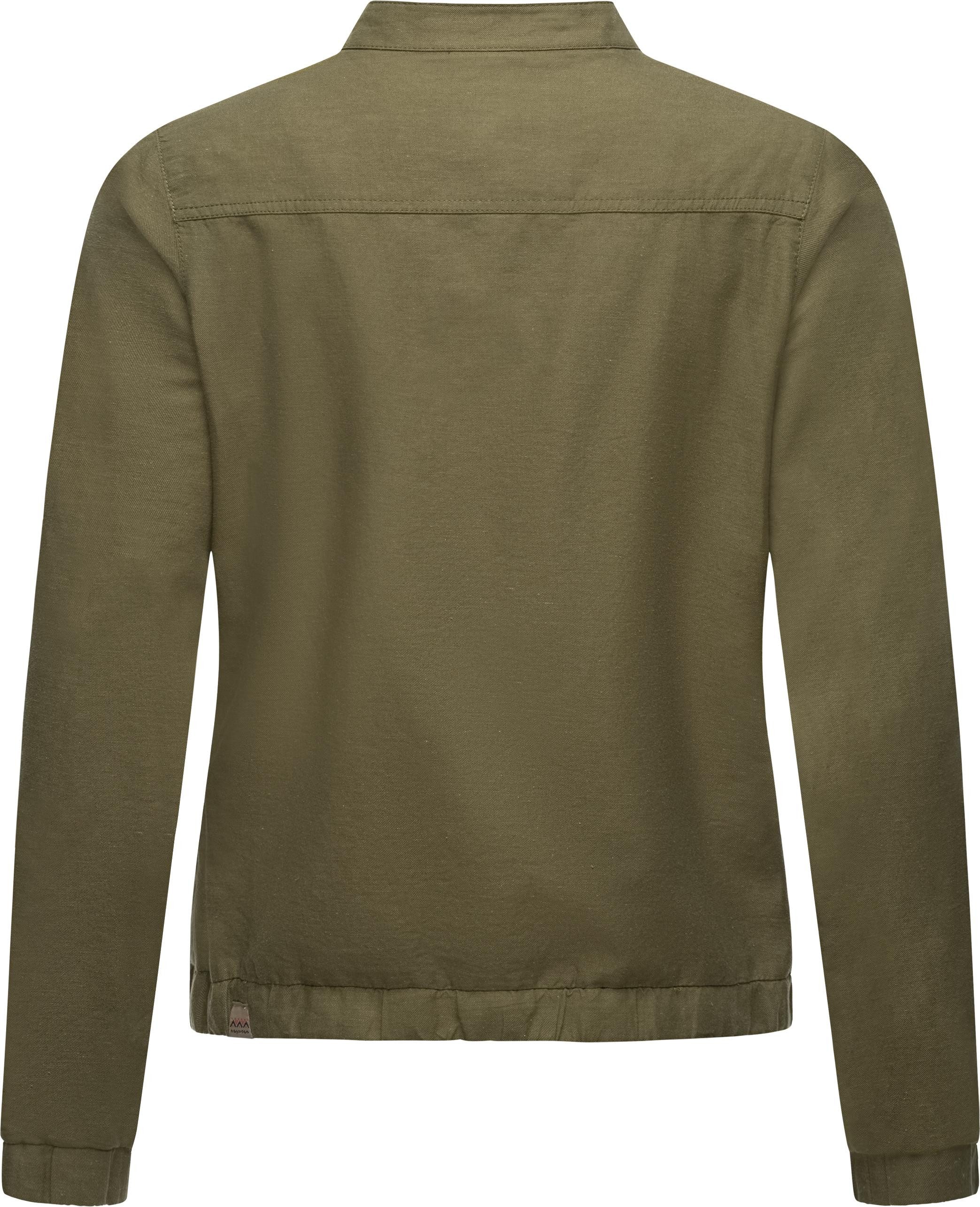 Ragwear Kurzjacke Malawi Linen Leichte Leinen Übergangsjacke